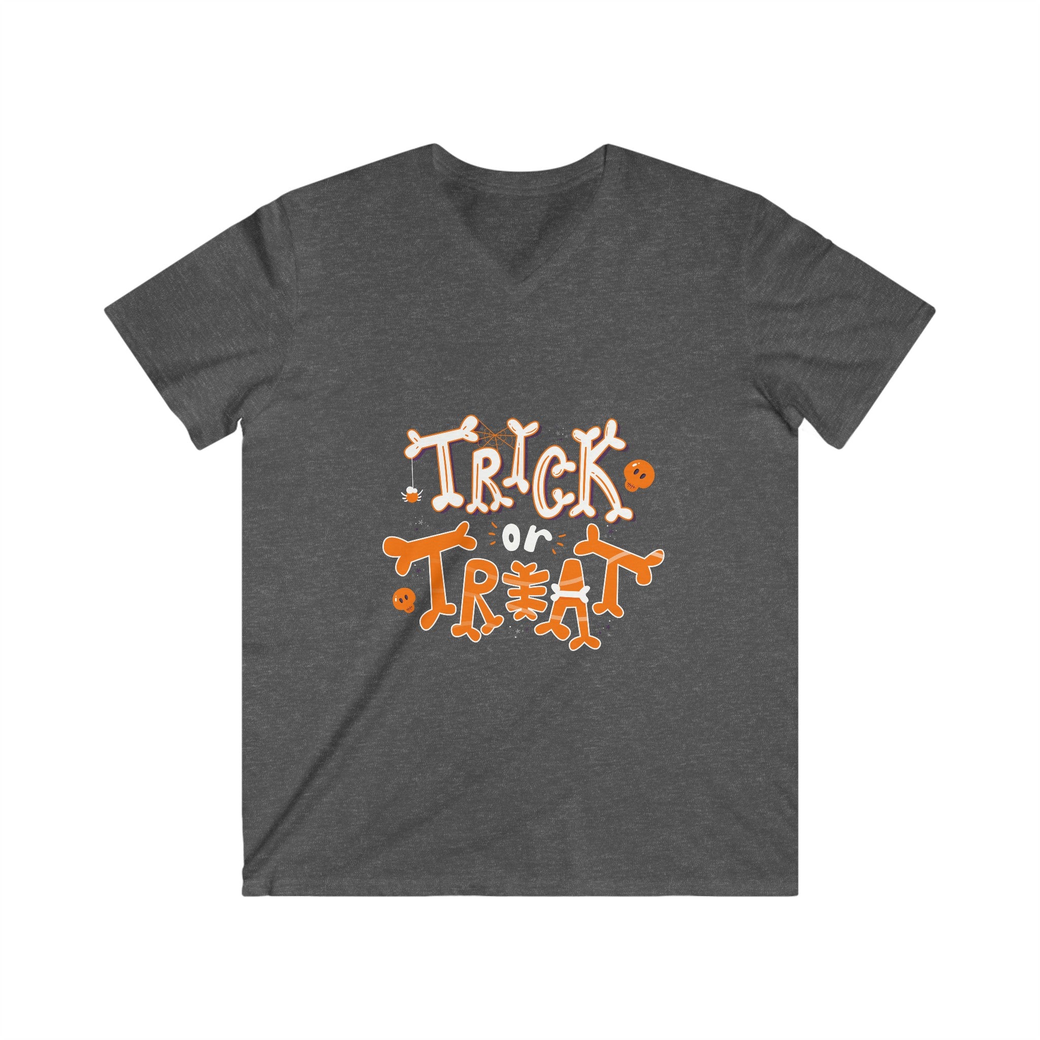 Halloween with Pumpkins | Men's Fitted V-Neck Short Sleeve Tee