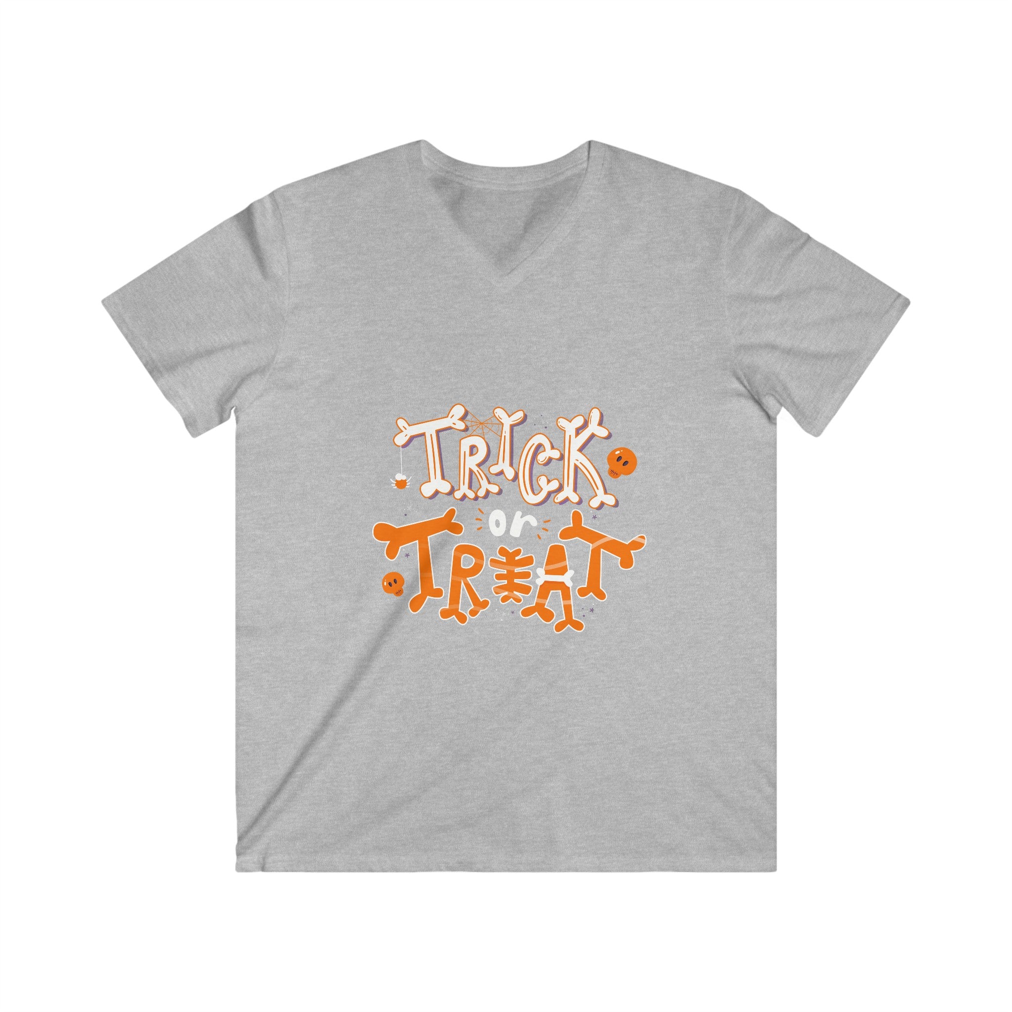 Halloween with Pumpkins | Men's Fitted V-Neck Short Sleeve Tee