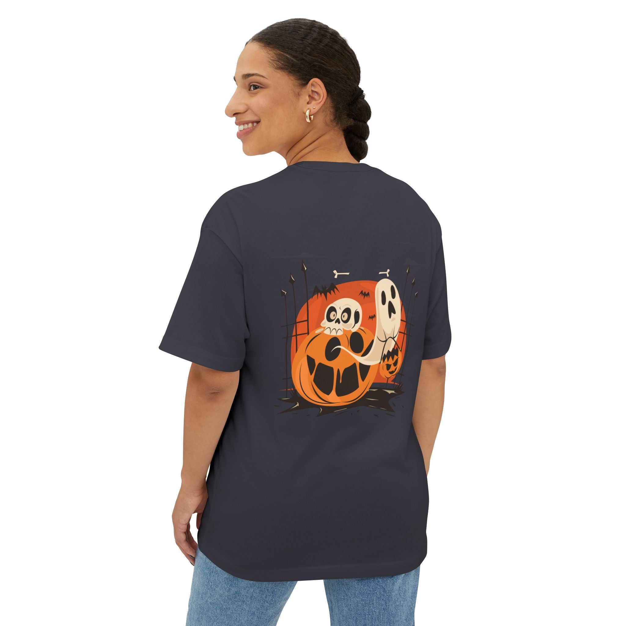 Halloween with Pumpkins | Unisex Oversized Boxy Tee