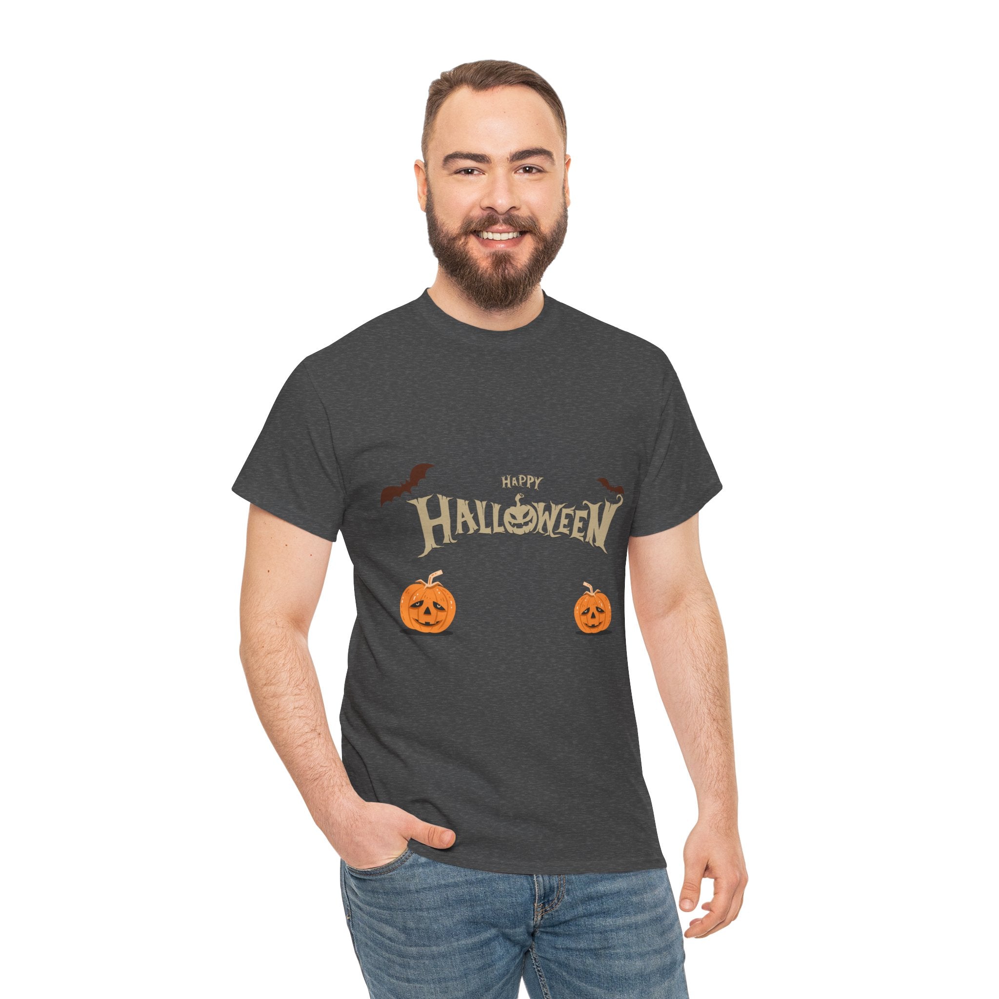 Halloween with Pumpkin | Unisex Heavy Cotton Tee