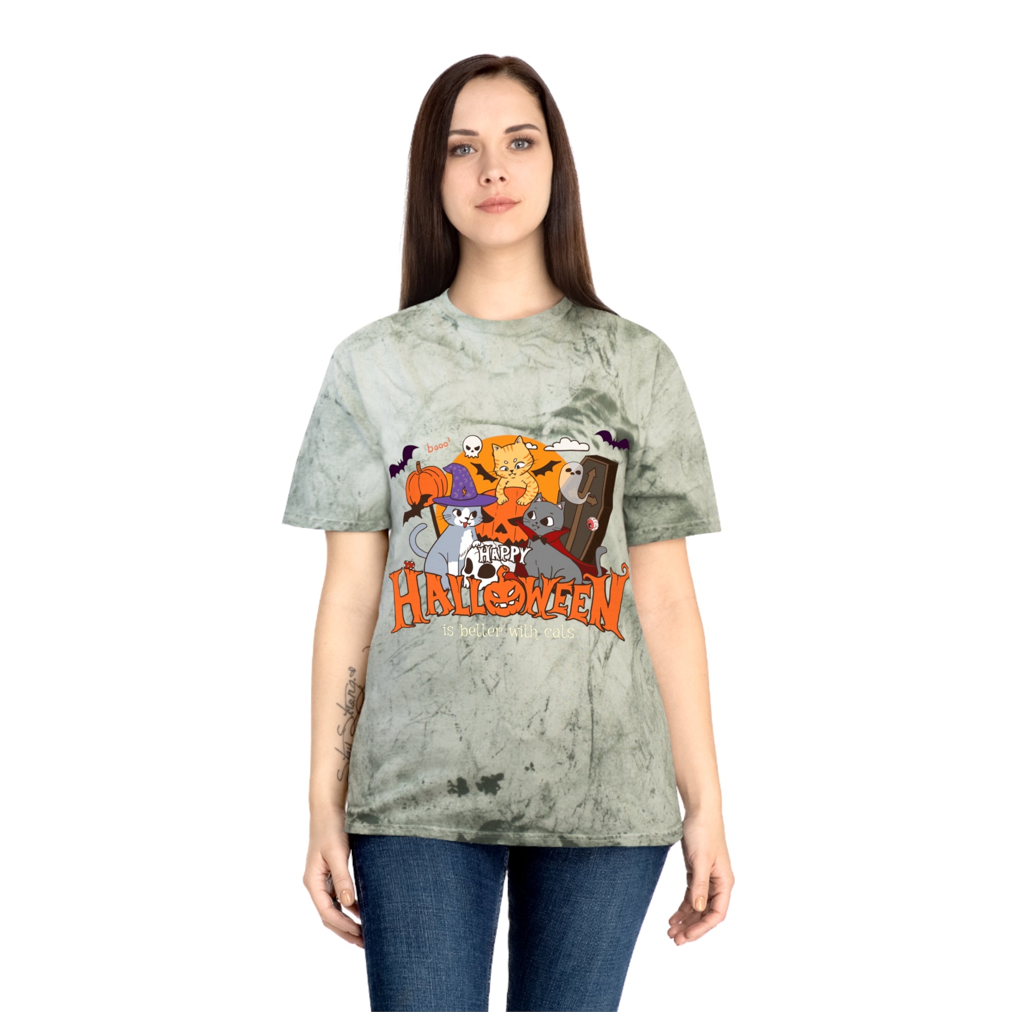 Halloween is Better with Cats | Unisex Color Blast T-Shirt