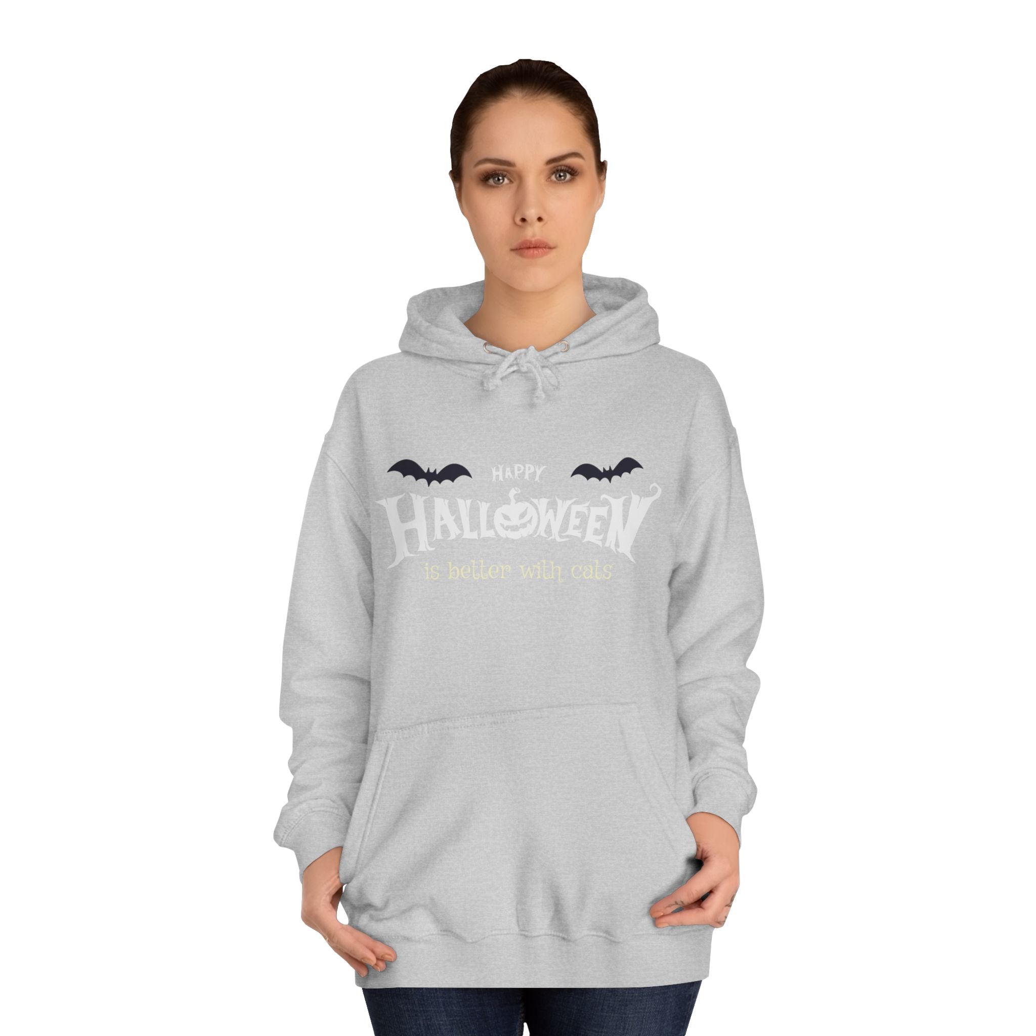Halloween with Witch's Cats | Unisex College Hoodie