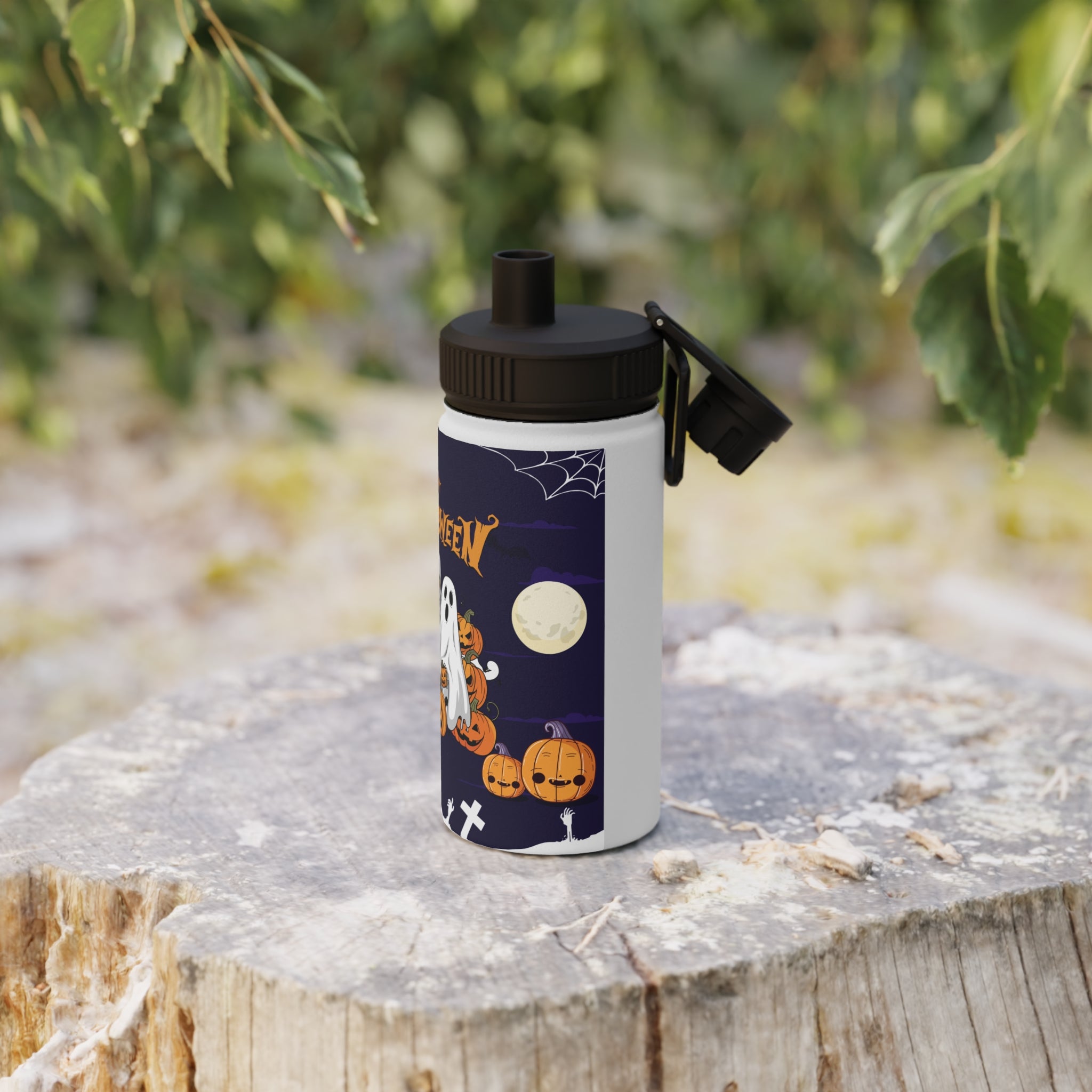 Halloween is Better with Skeleton | Stainless Steel Water Bottle, Sports Lid