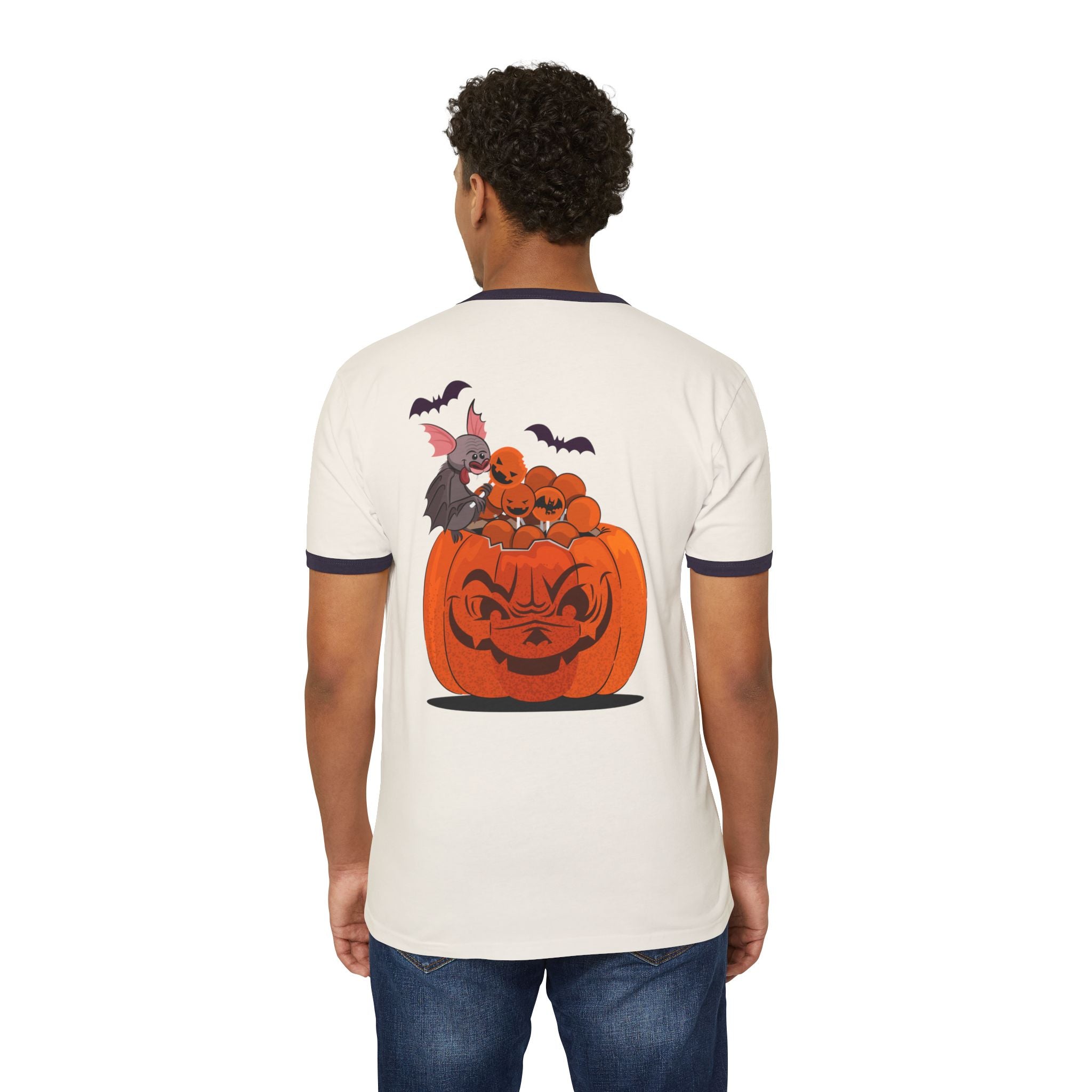 Halloween Trick or Treat | Unisex Cotton Ringer T-Shirt