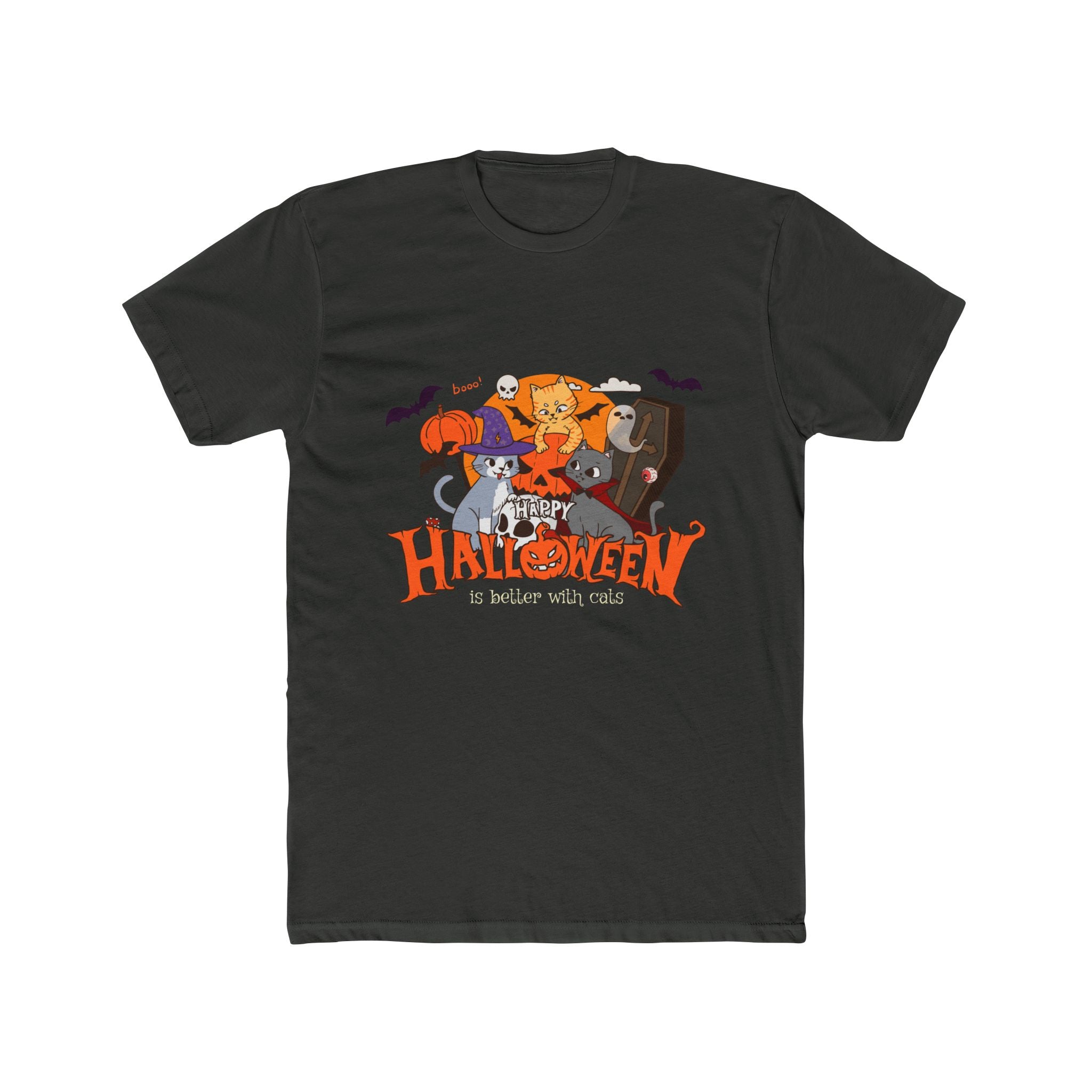 Halloween is Better with Cats | Unisex Cotton Crew Tee