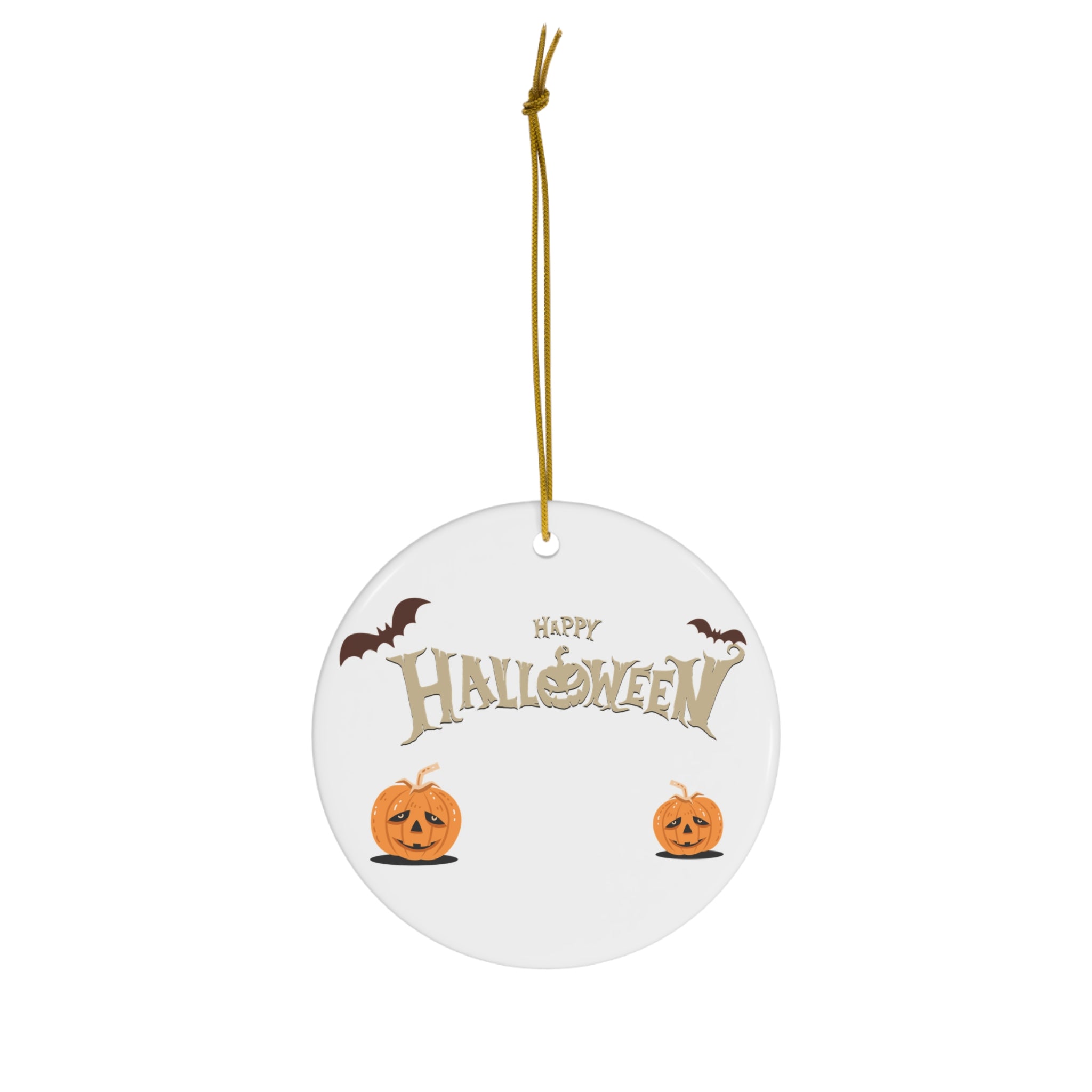 Happy Halloween with Pumpkin | Ceramic Ornament