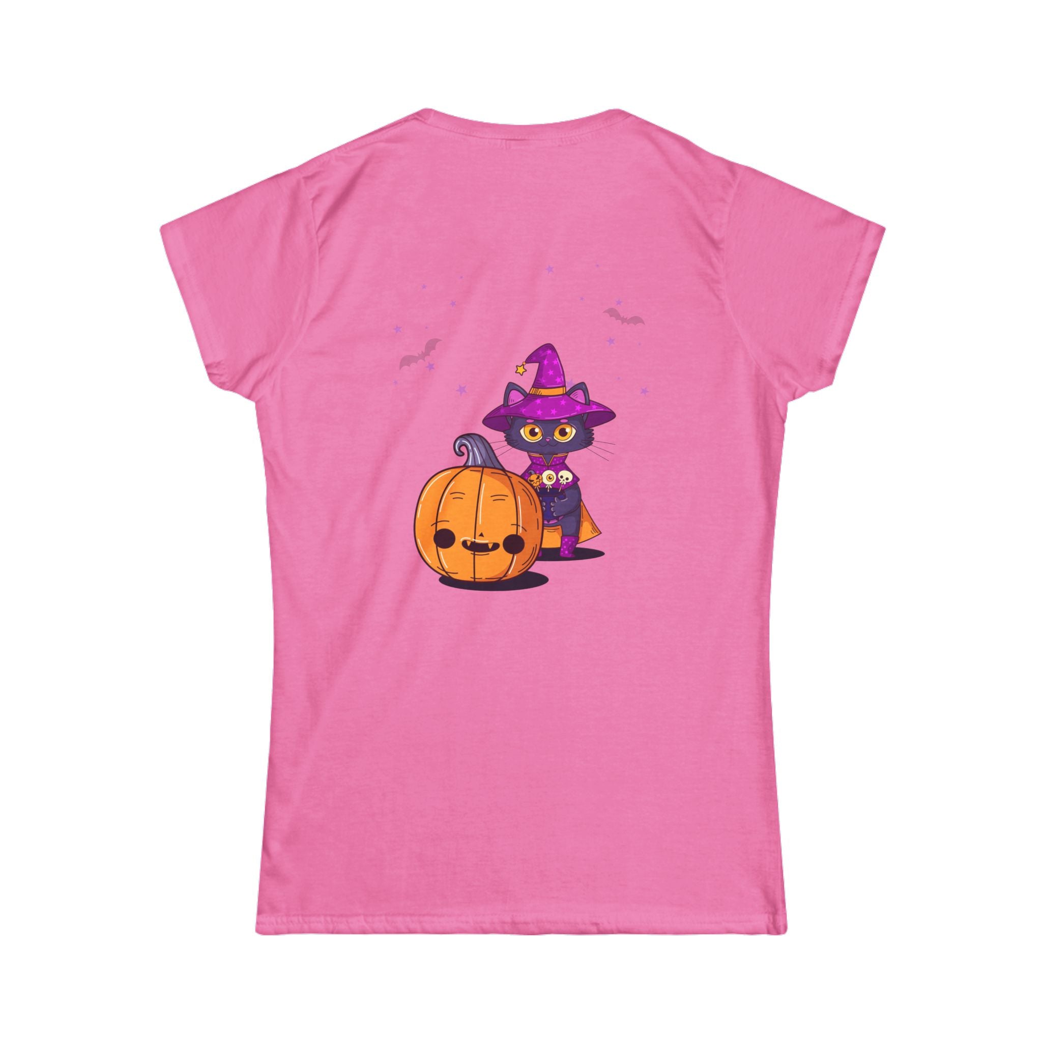 Halloween with Witch's Cats | Women's Softstyle Tee