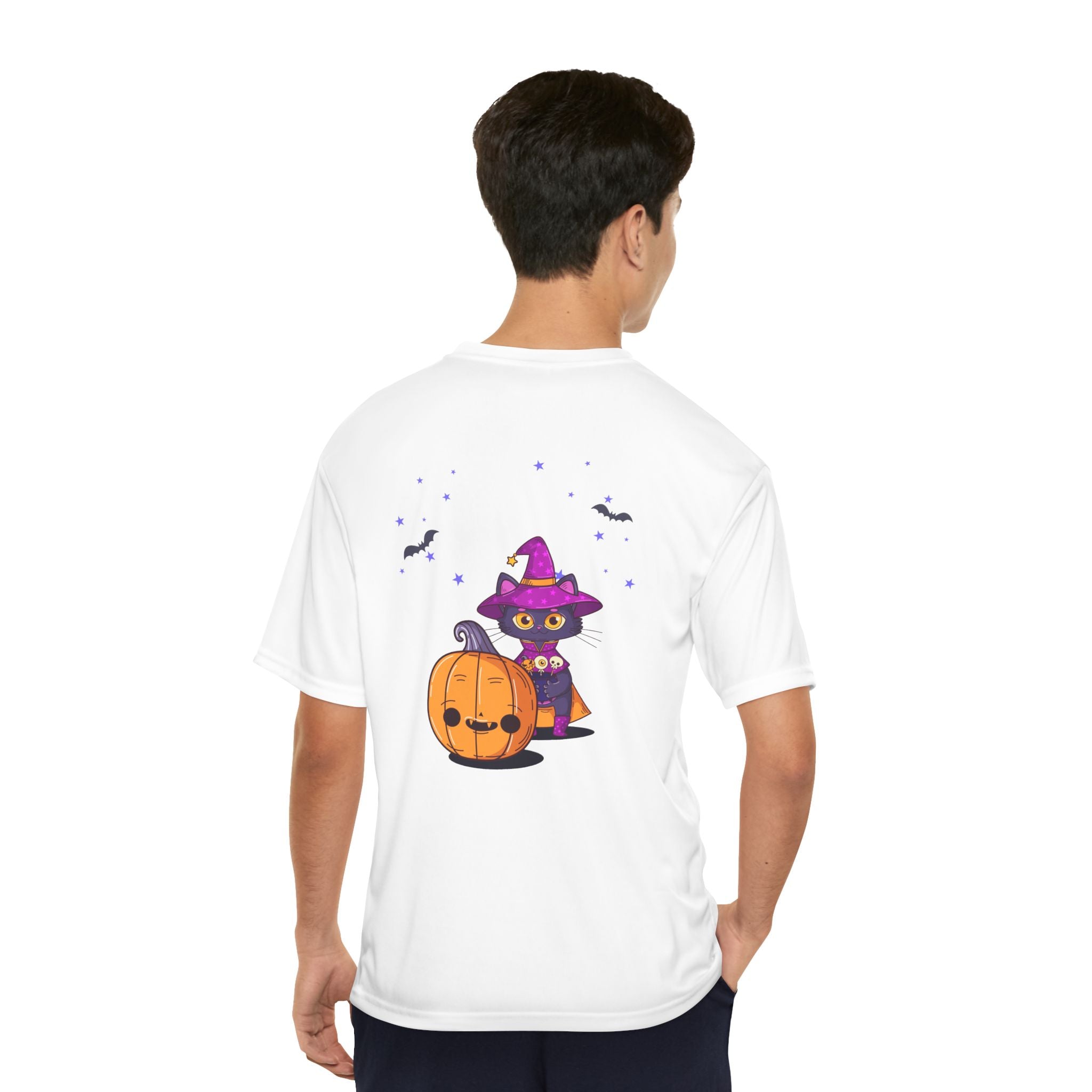 Halloween with Witch's Cats | Men's Performance T-Shirt
