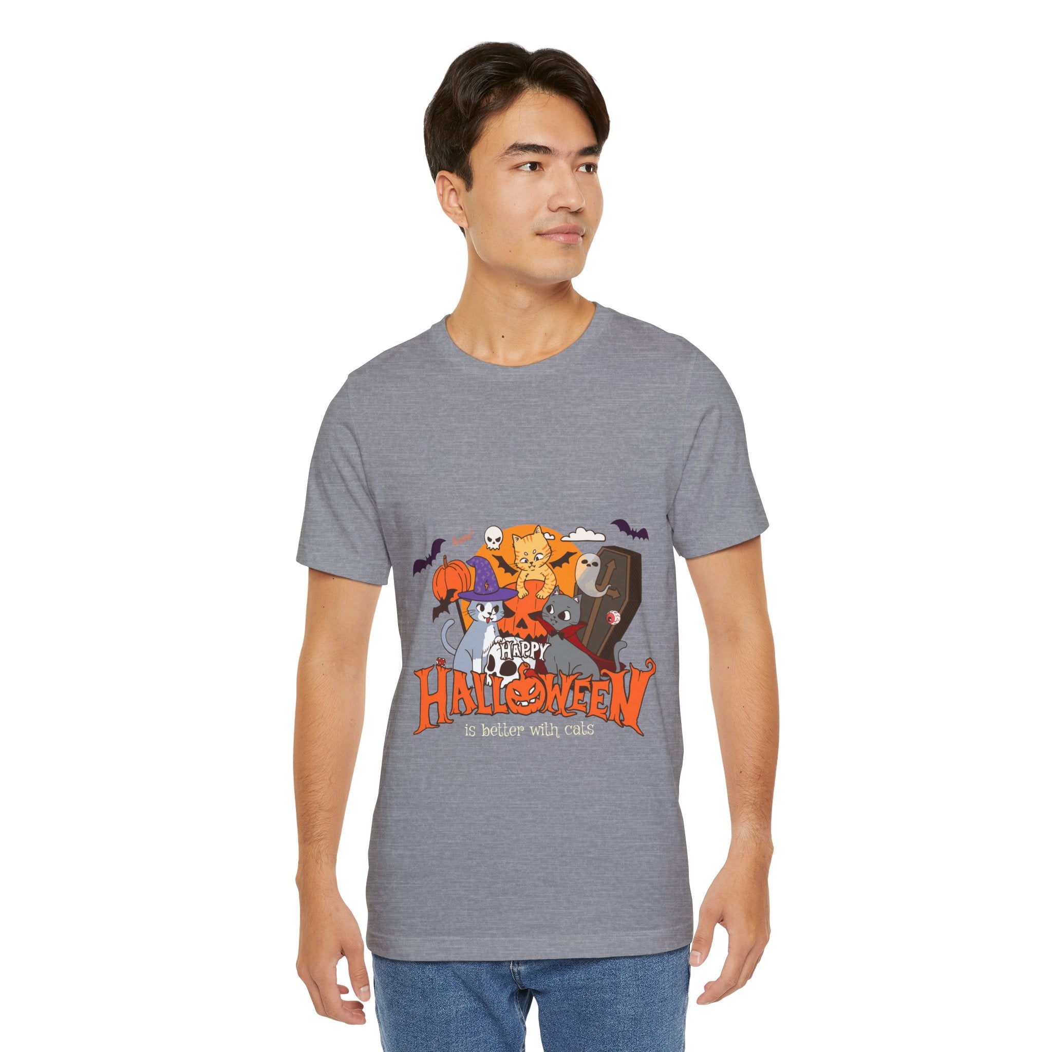 Halloween is Better with Cats | Unisex Jersey Short Sleeve Tee