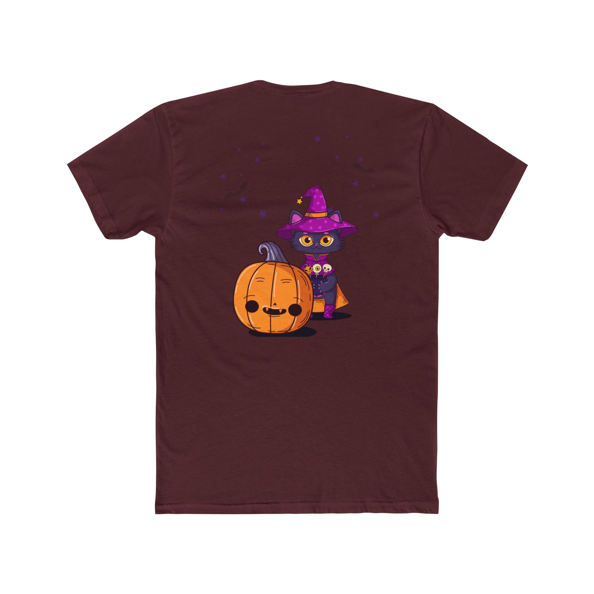 Halloween with Witch's Cats | Unisex Cotton Crew Tee