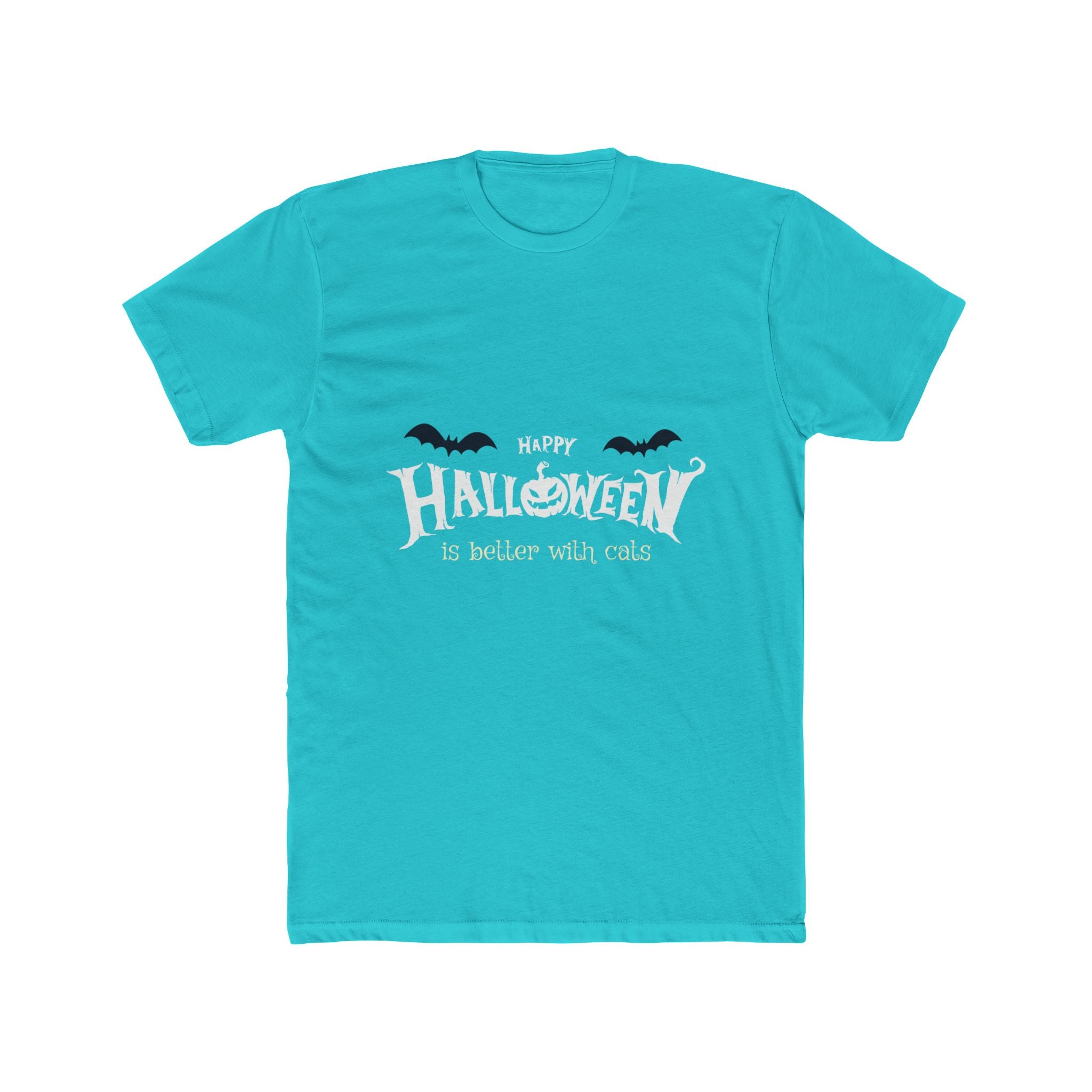 Halloween with Witch's Cats | Unisex Cotton Crew Tee