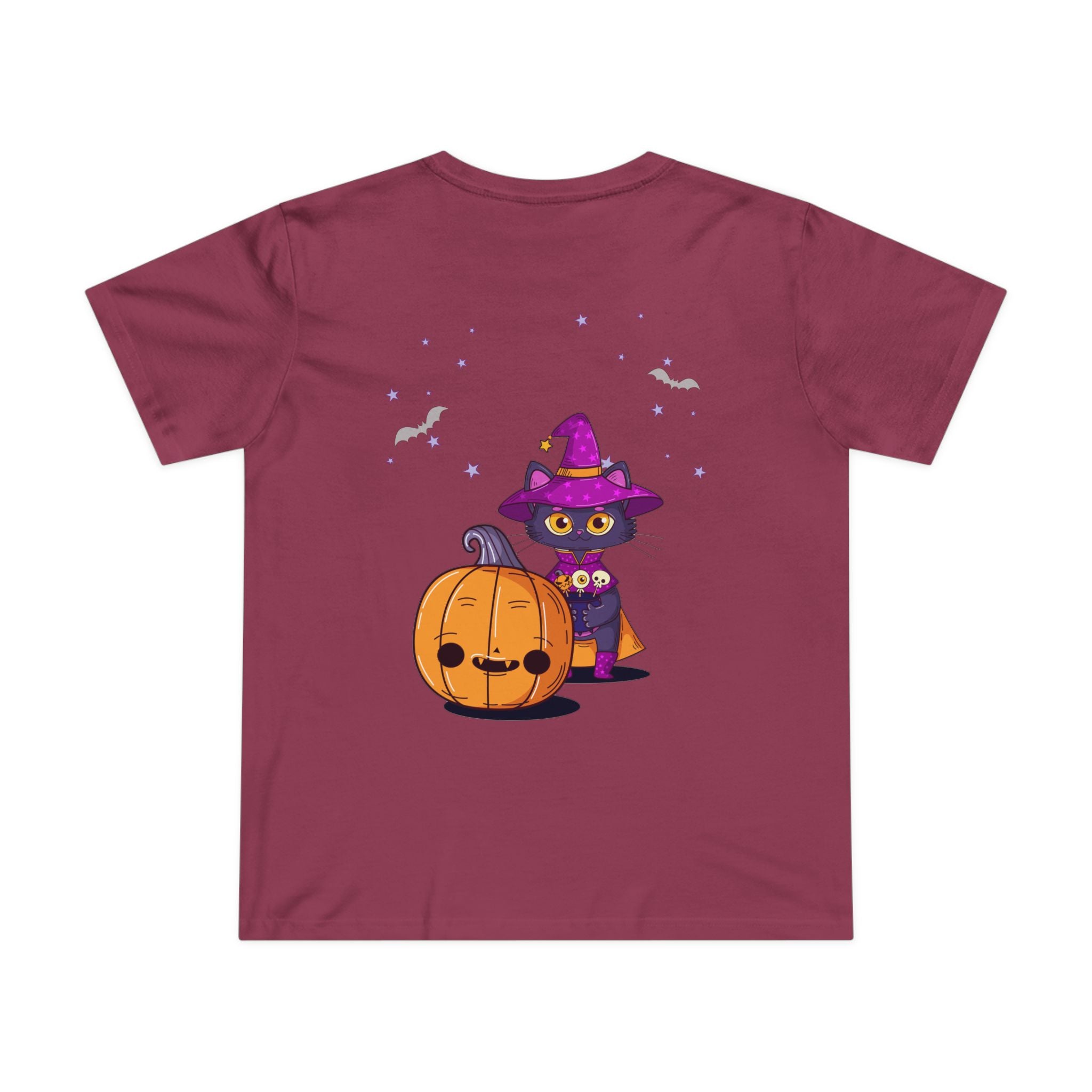 Halloween with Witch's Cats | Women’s Maple Tee