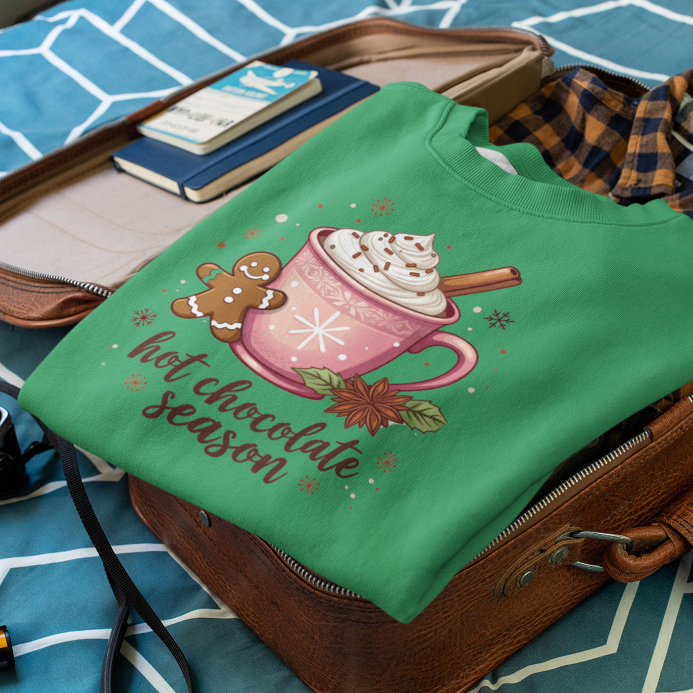 Hot Chocolate Season | Cozy Holiday Drink | Christmas | Unisex Crewneck Sweatshirts