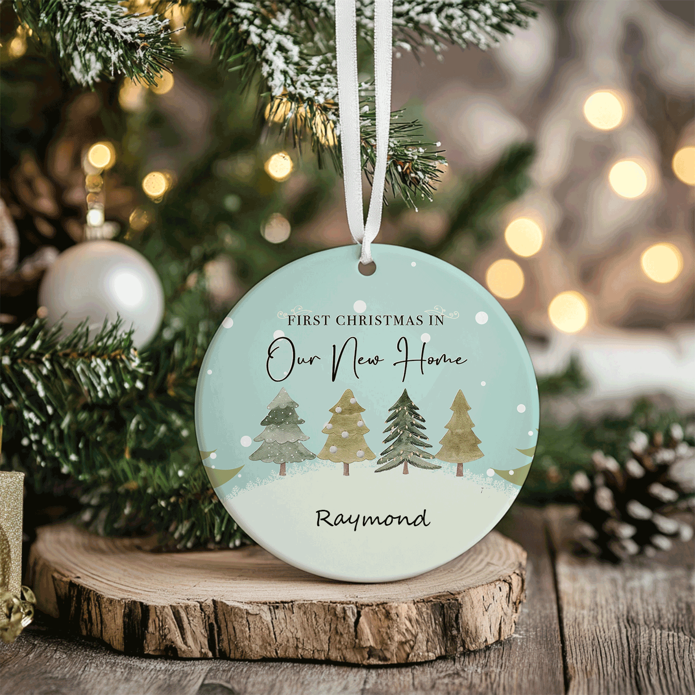 First Christmas in Our New Home | Celebrate New Beginnings with a Festive Touch | Ceramic Ornament