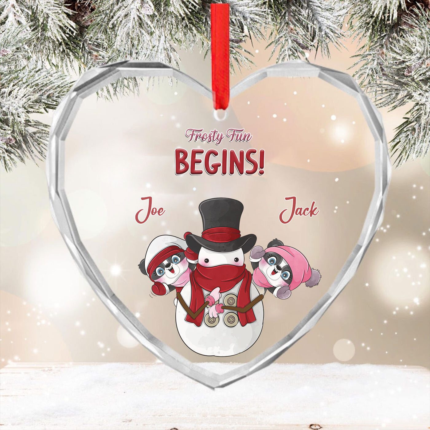 Christmas Frosty Fun Begins | Glass Ornament