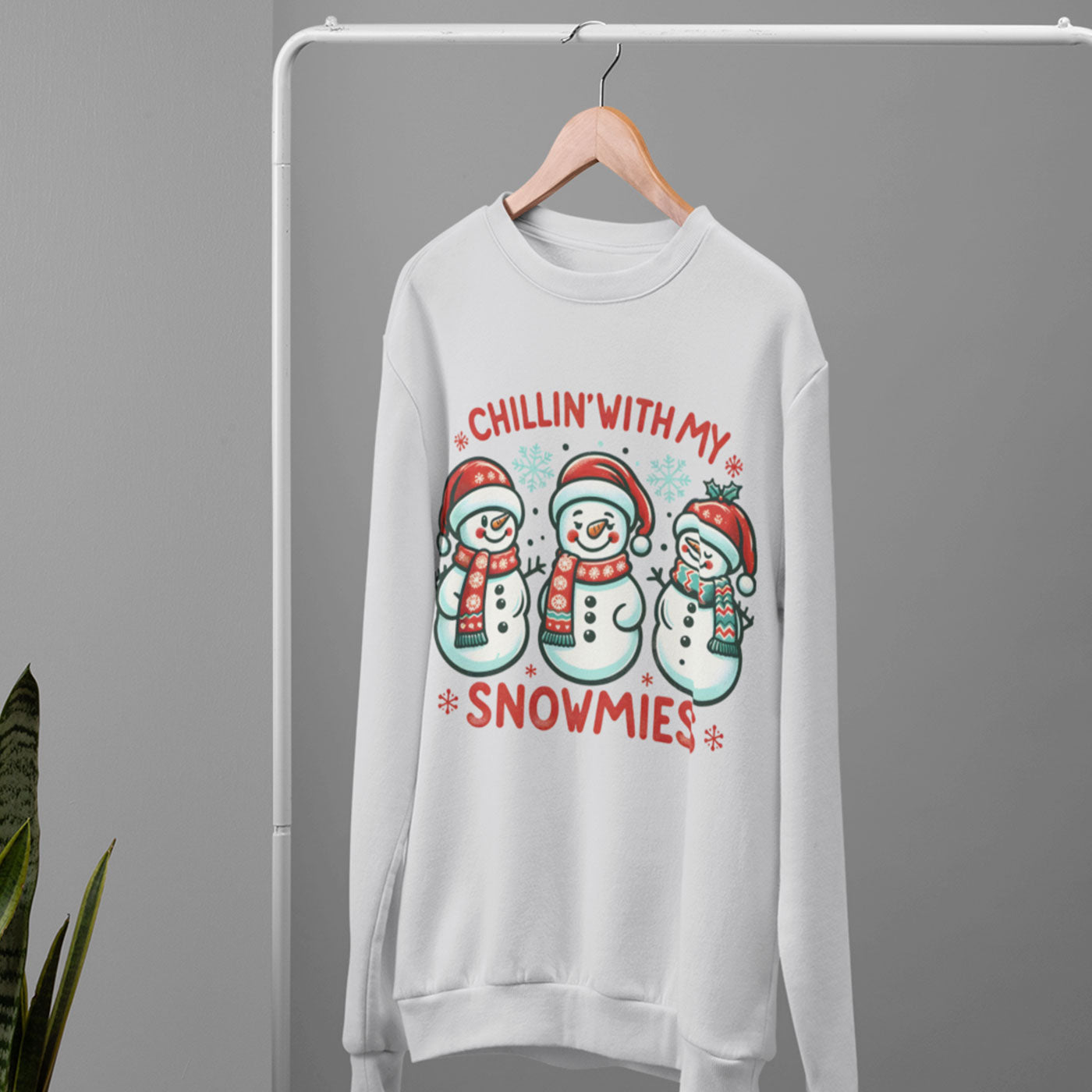 Chillin With My Snowmies | Cute Snowman Christmas | Unisex Crewneck Sweatshirts