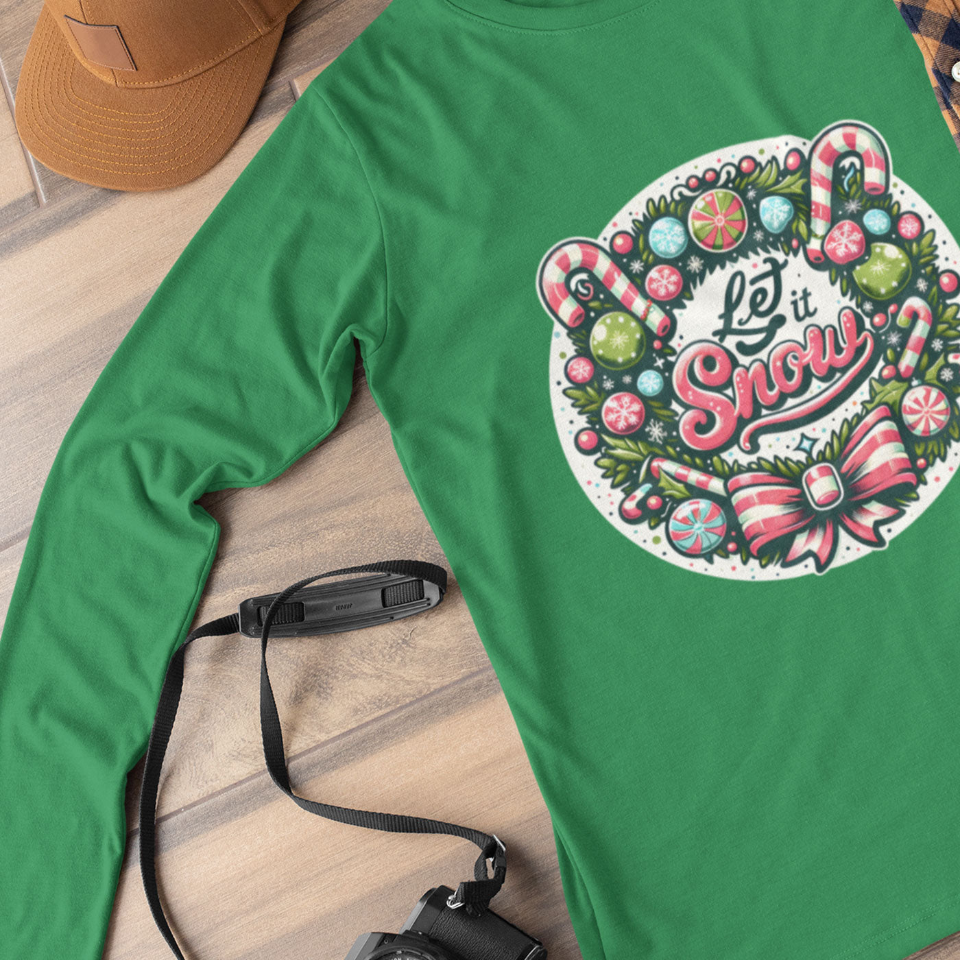 Let It Snow | Festive Christmas Wreath | Unisex Long Sleeve