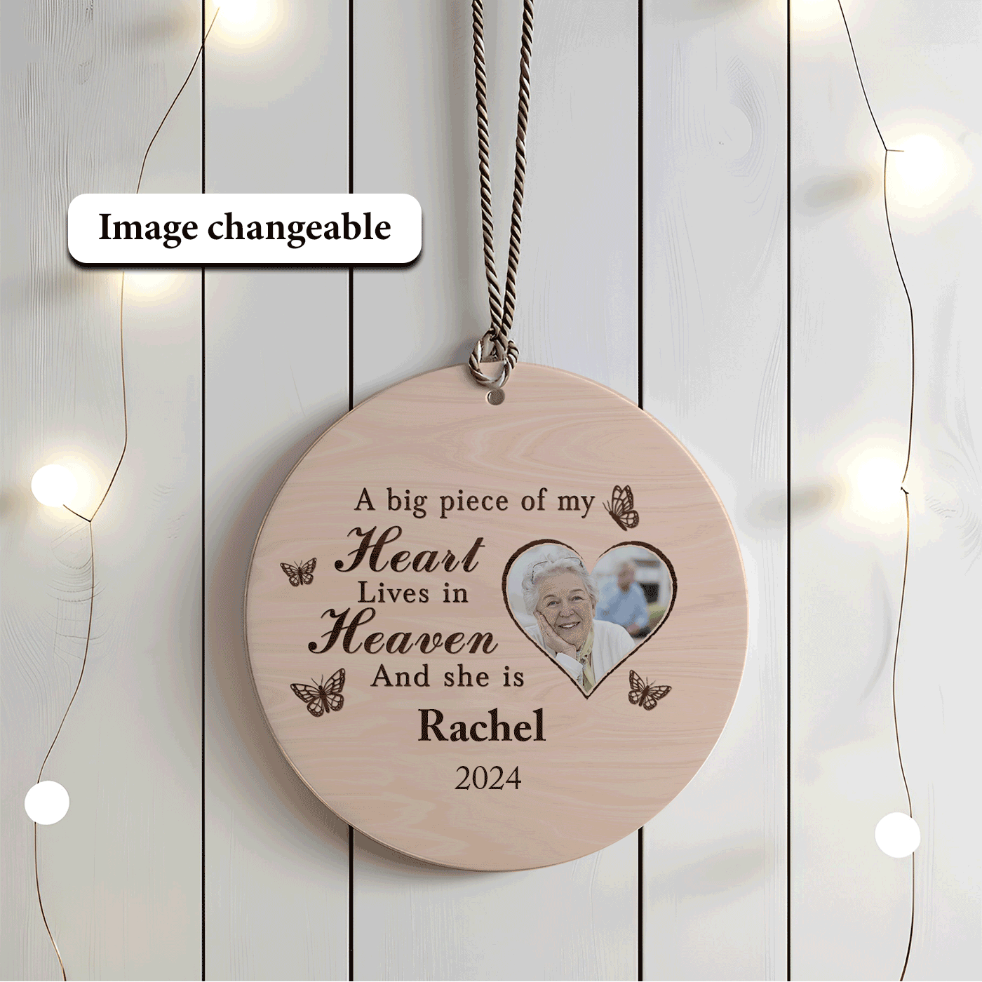 Christmas Memorial with Heartfelt | A Big Piece of My Heart Lives in Heaven | Ceramic Ornament