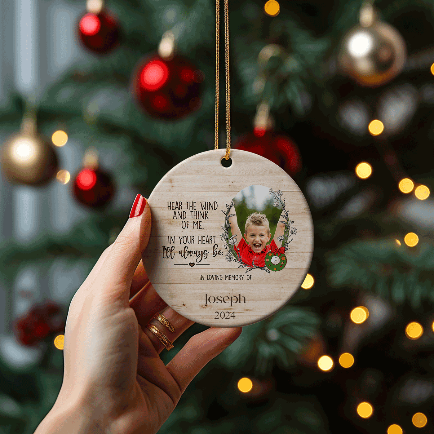 Hear the Wind and Think of Me | Heartfelt Christmas  Remembrance | Ceramic Ornament