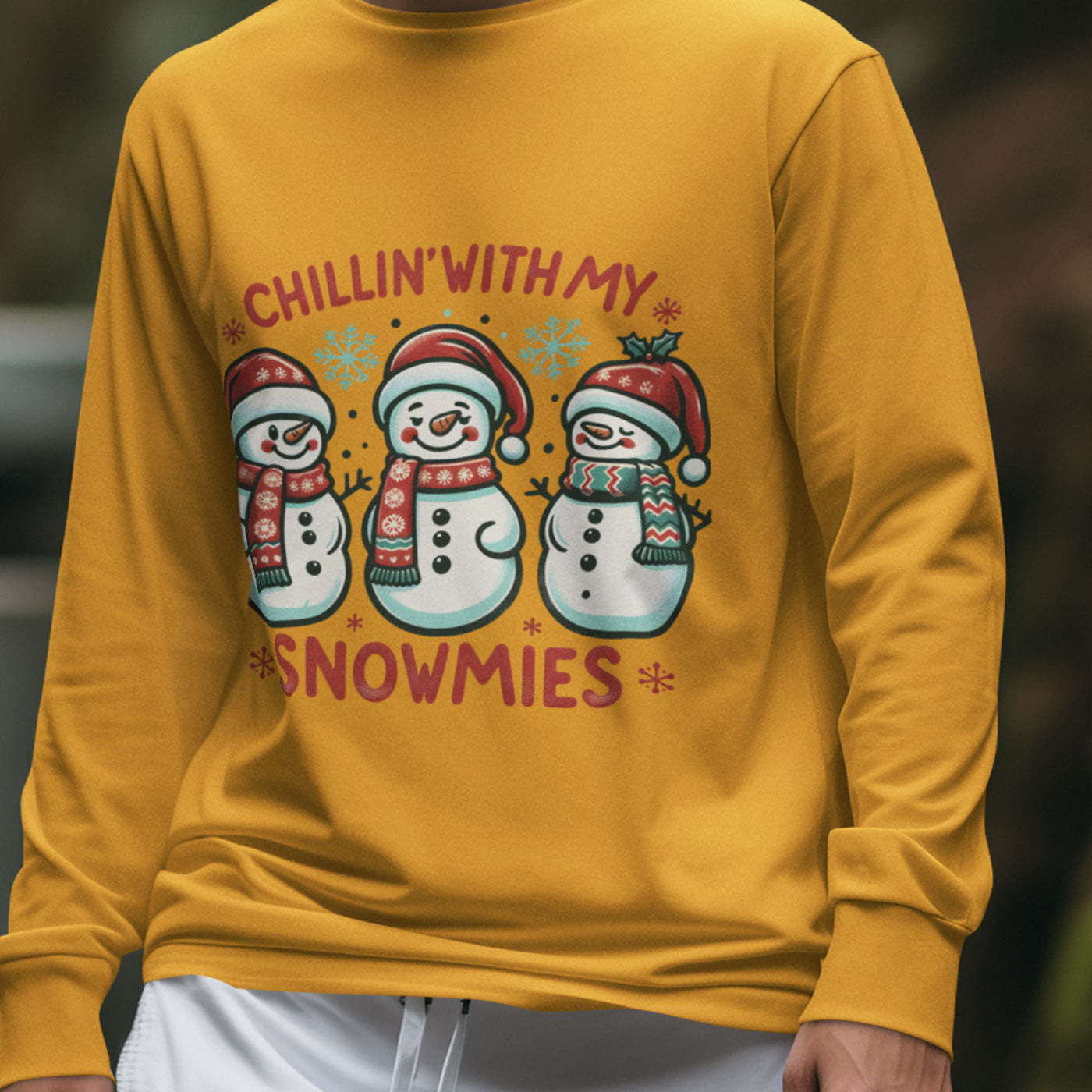 Chillin With My Snowmies | Cute Snowman Christmas | Unisex Long Sleeve