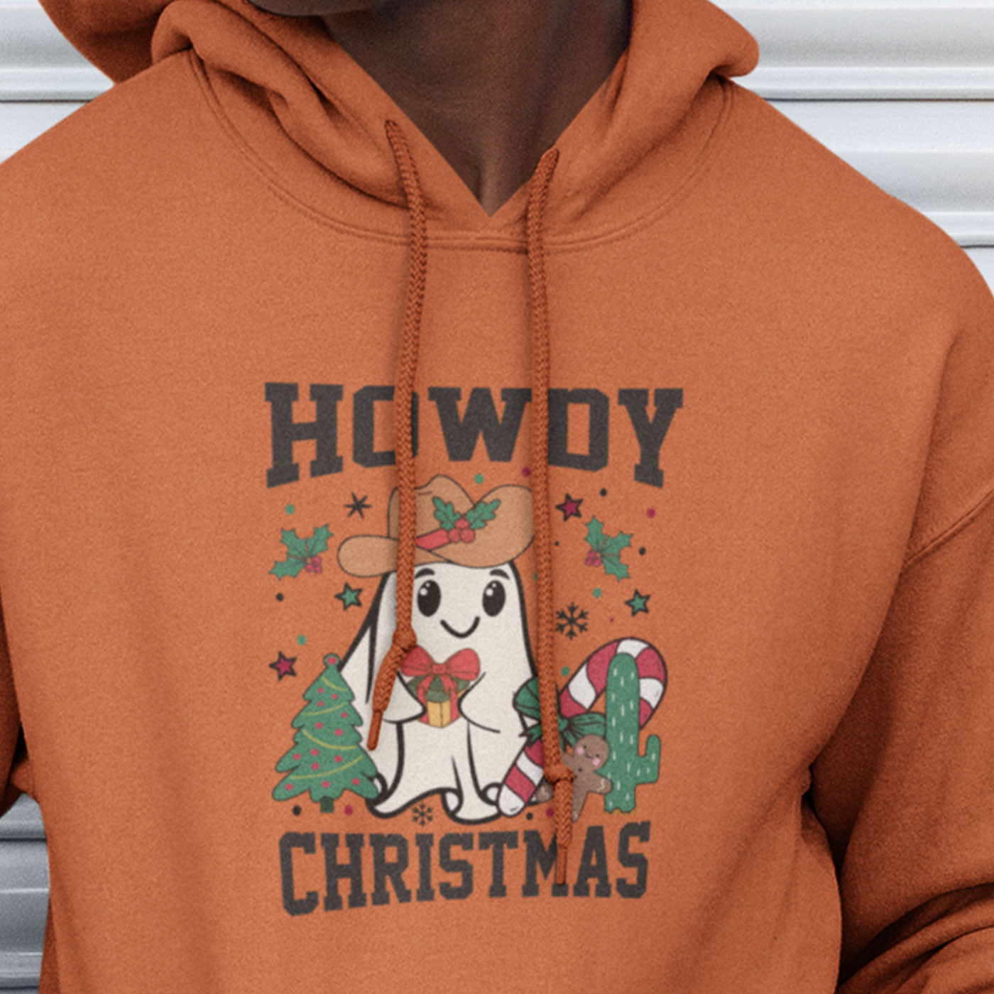 Howdy Christmas | Cute Cowboy Ghost Holiday | Unisex Hoodie