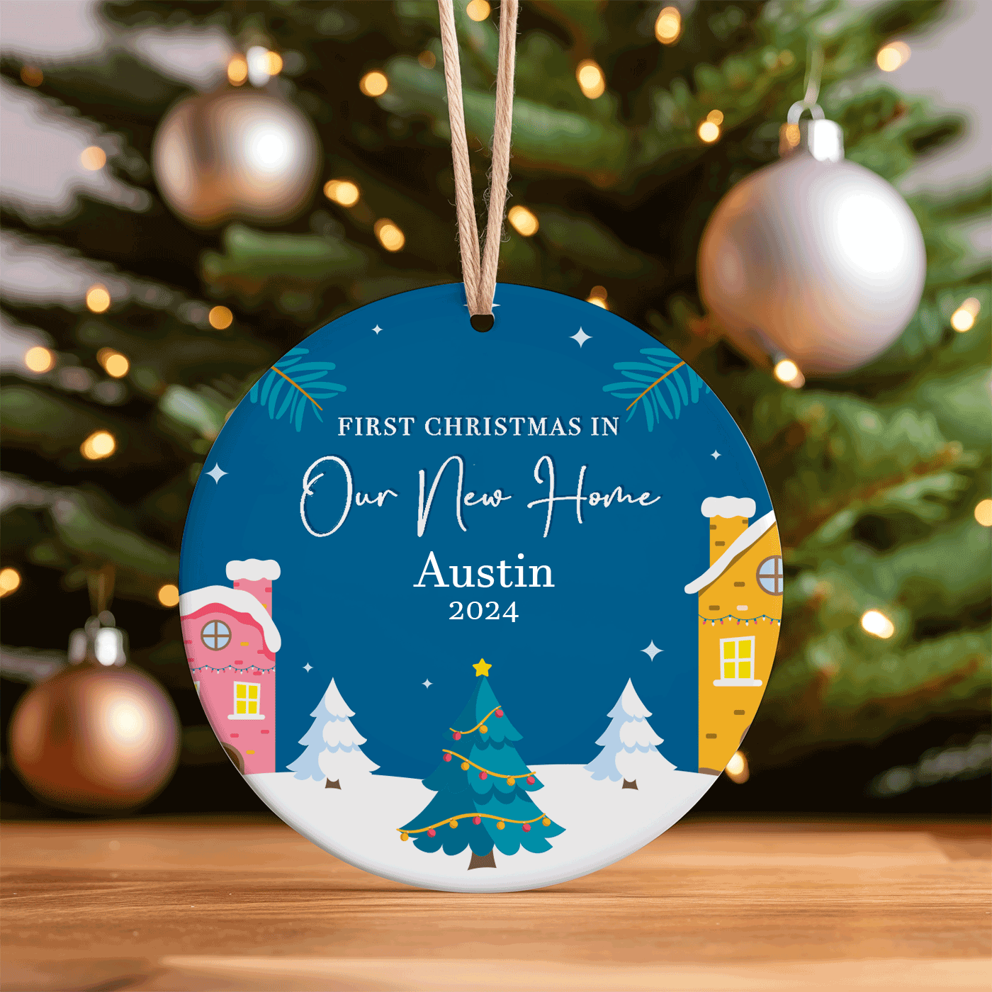 First Christmas in Our New Home | Celebrate New Beginnings with Festive Decor | Ceramic Ornament