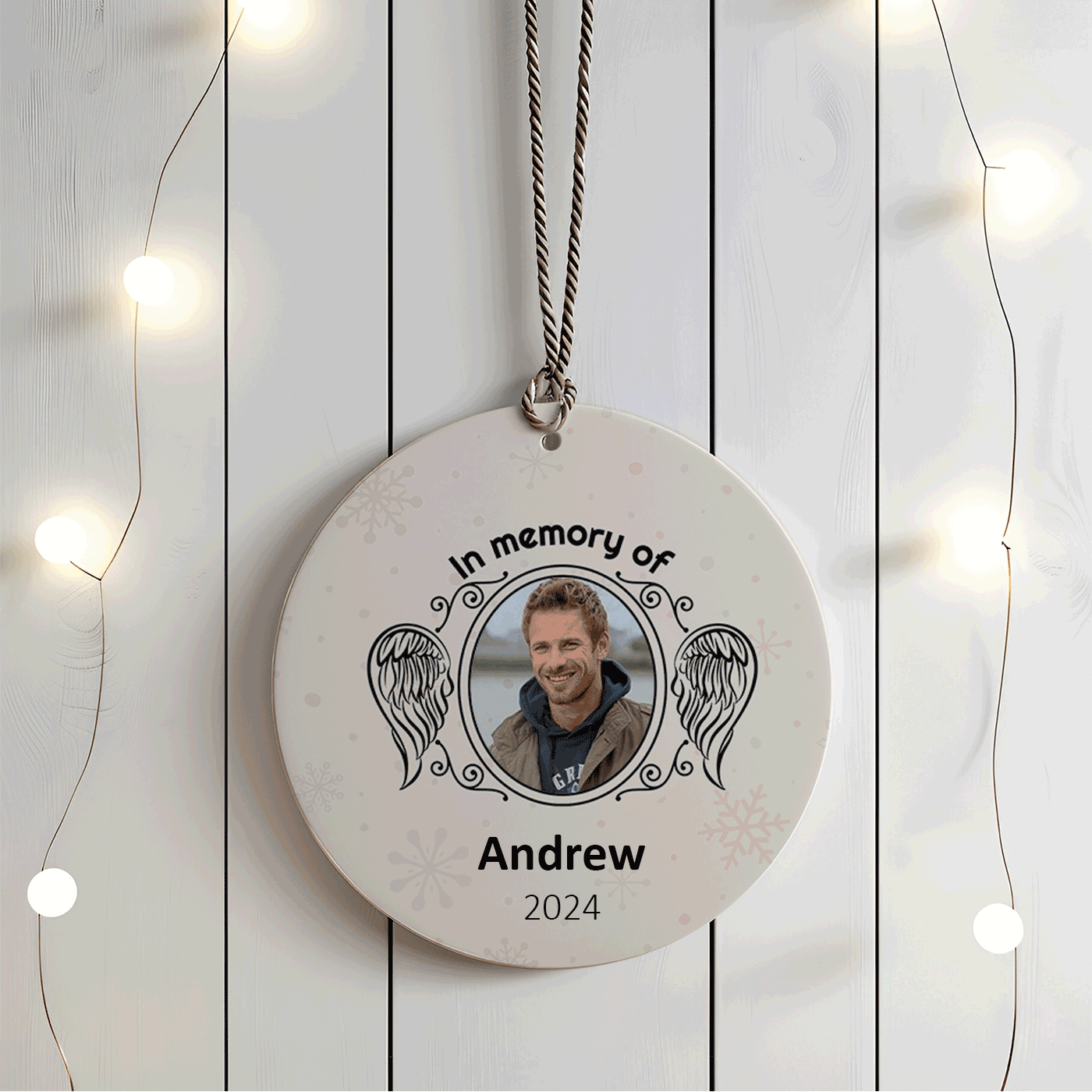 Beautiful Angel Wing Tribute | Design for Christmas | Ceramic Ornament