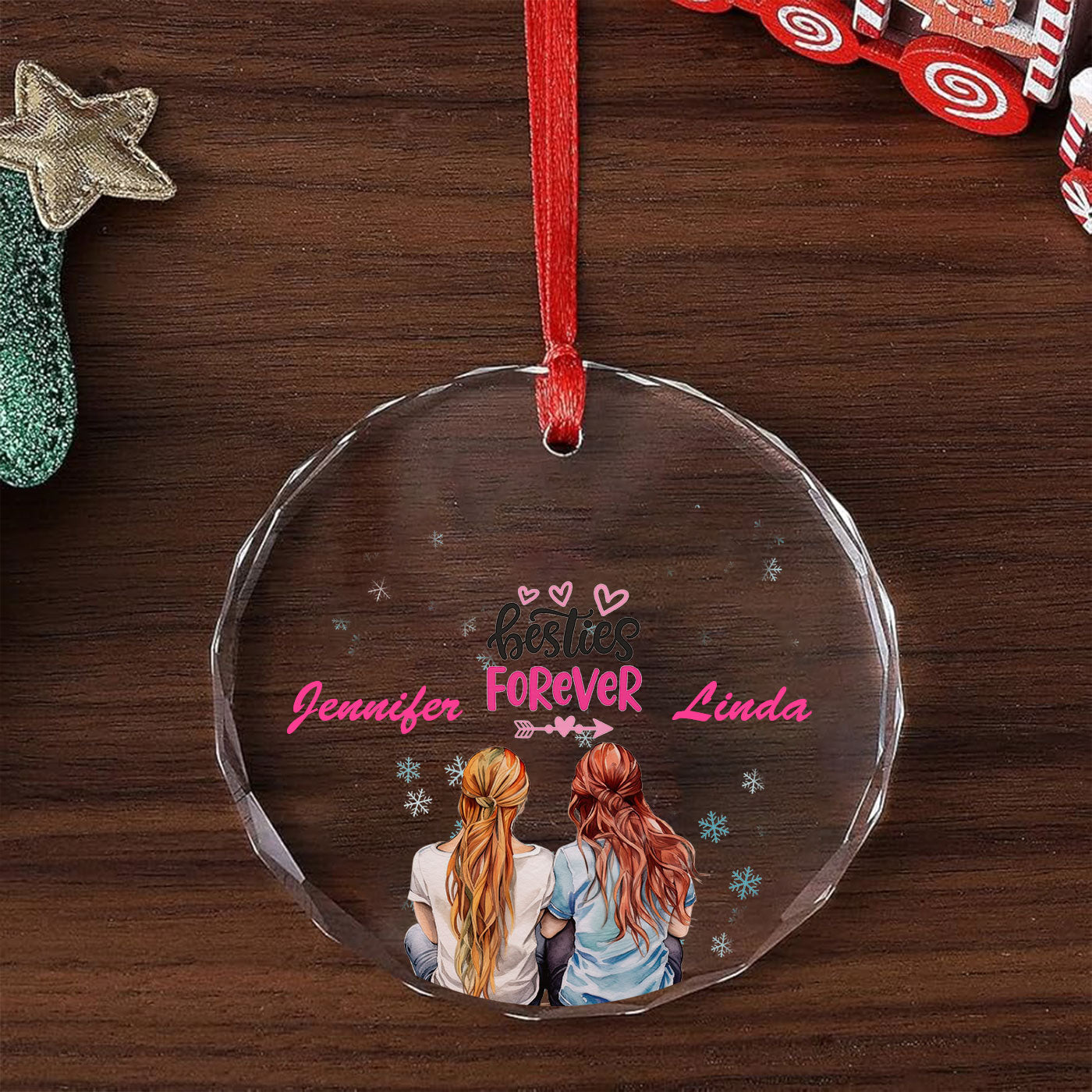 Besties Forever | Celebrate Friendship this Christmas Season | Glass Ornament