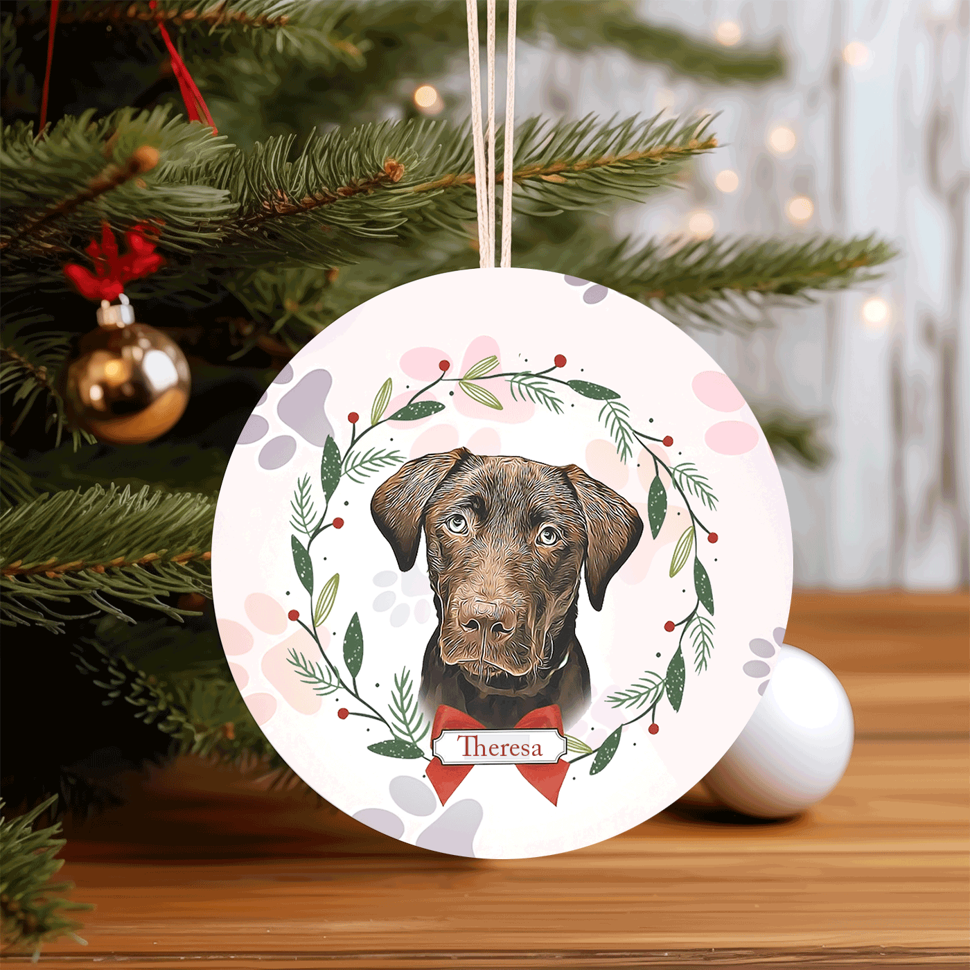 Custom Dog Christmas | Personalized Holiday Decor for Pet Lovers | Ceramic Ornament