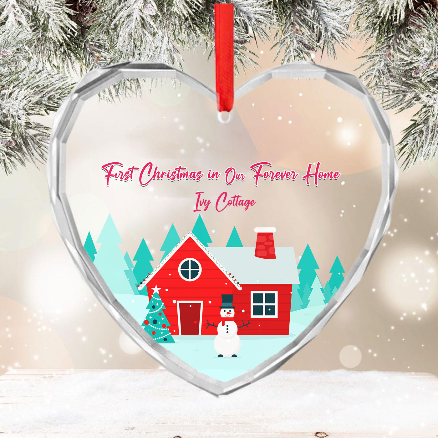 Christmas in Our Forever Home | Glass Ornament