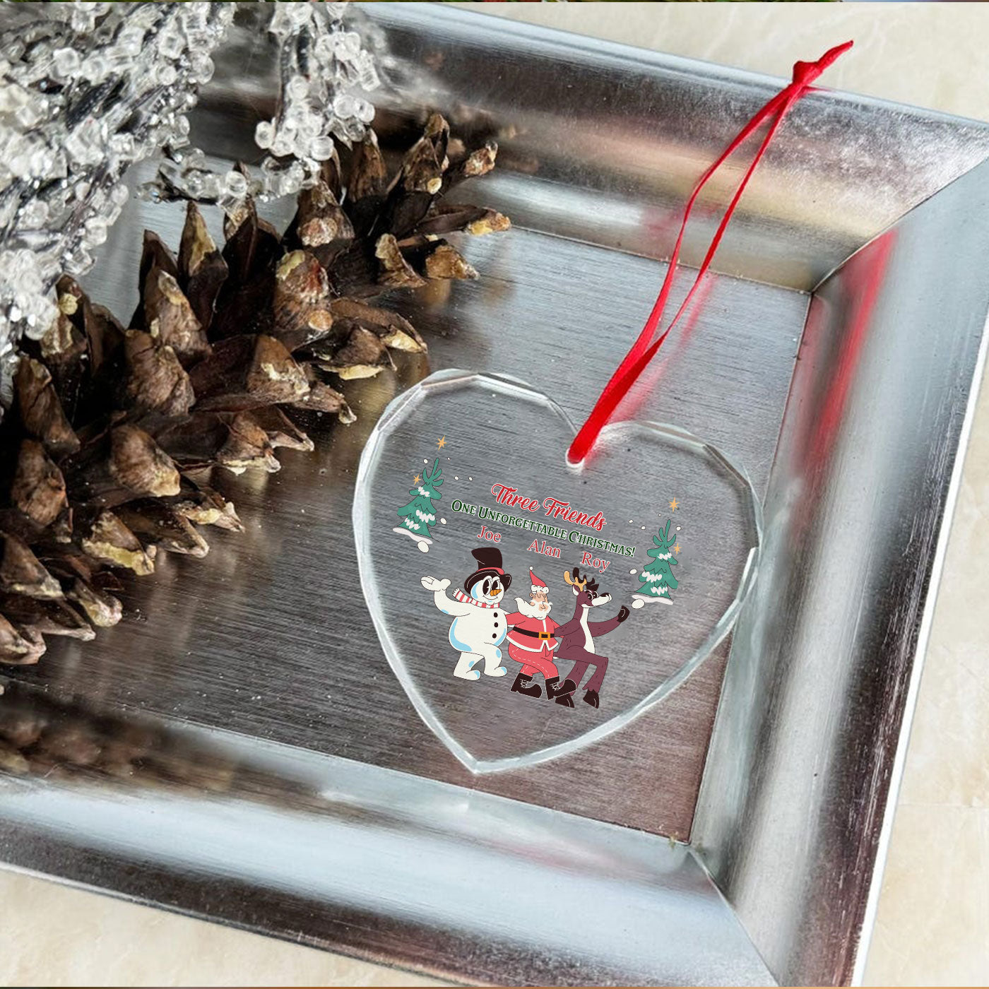 Three Friends | One Unforgettable Christmas Festive | Glass Ornament