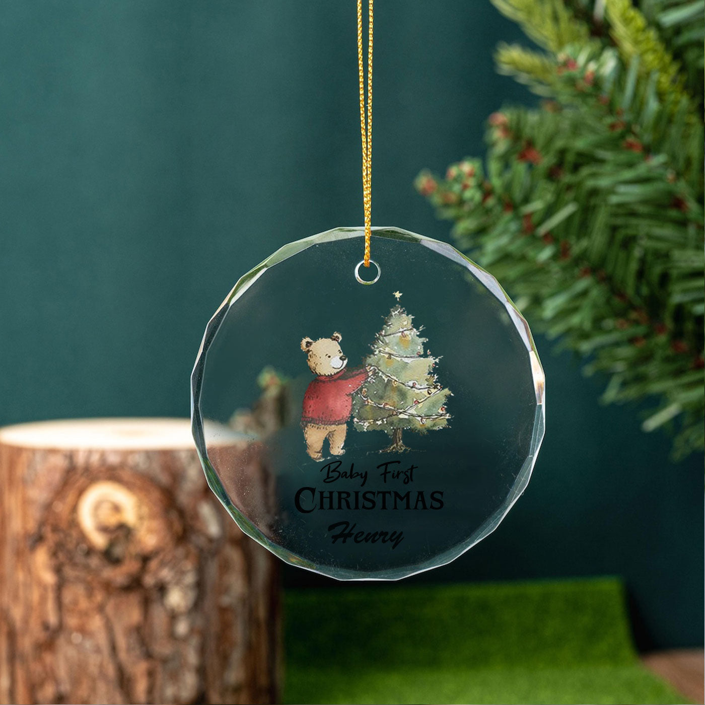Christmas Bear | A Touch of Holiday Whimsy | Glass Ornament