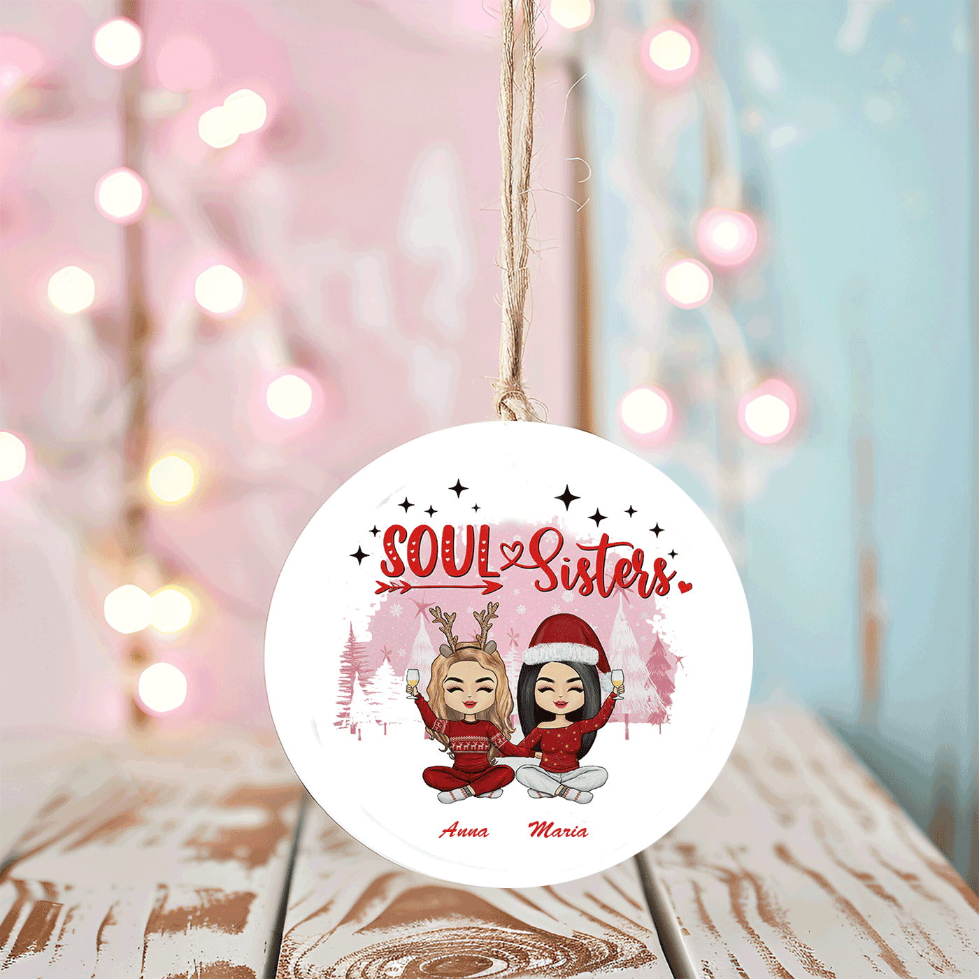 Soul Sisters Christmas | Celebrate Friendship in Style! | Ceramic Ornament
