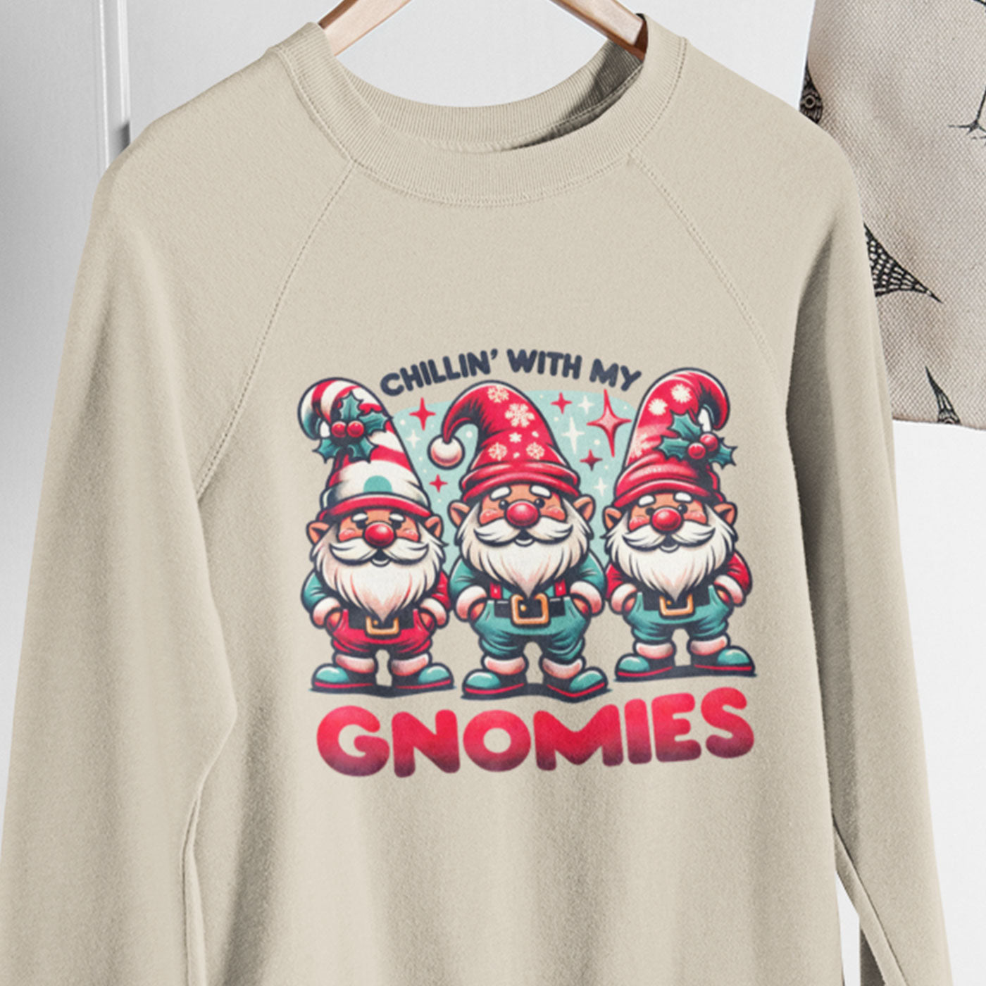 "Chillin' With My Gnomies | Fun Christmas Gnome | Unisex Crewneck Sweatshirts