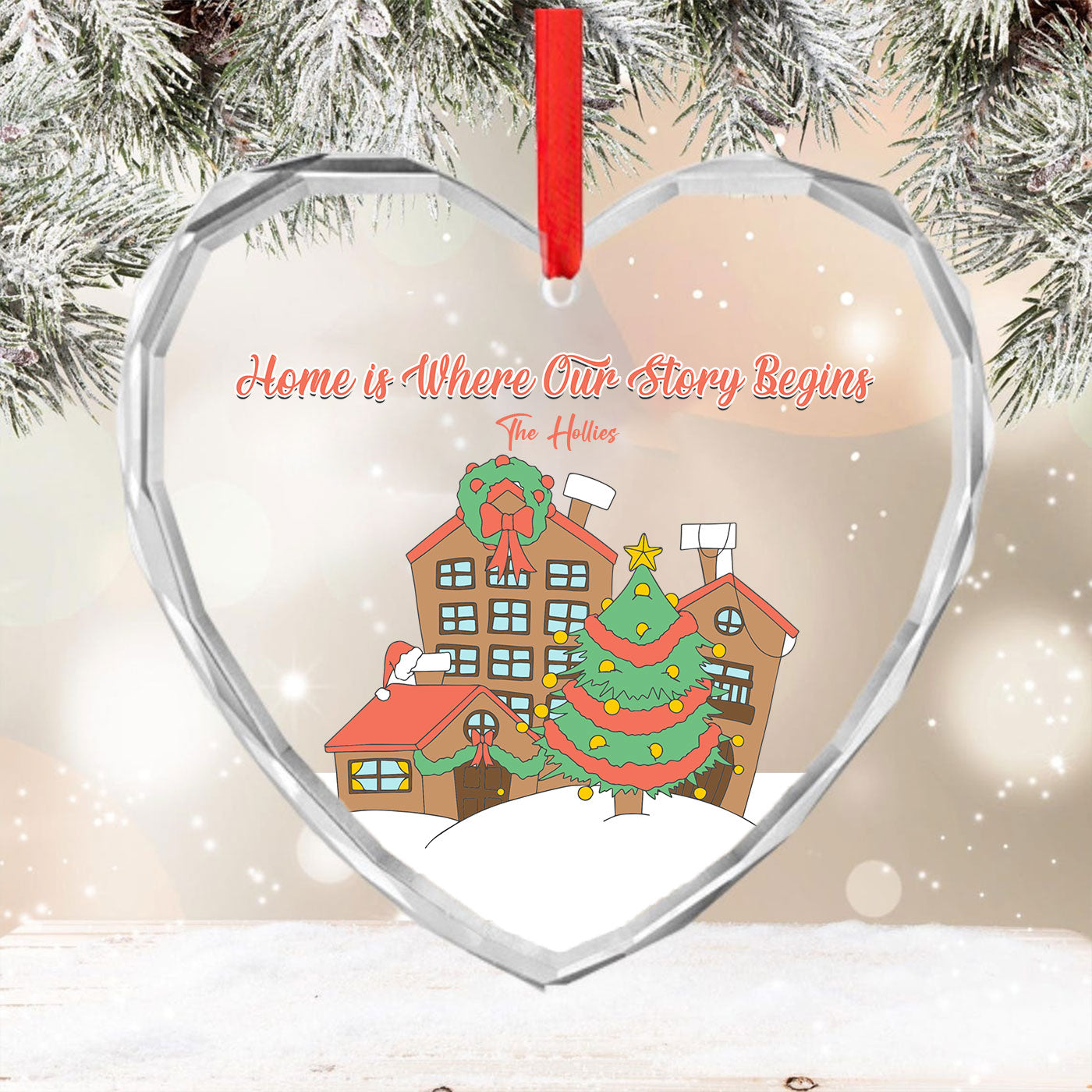 Christmas in Our New Home | Where Our Story Begins | Glass Ornament