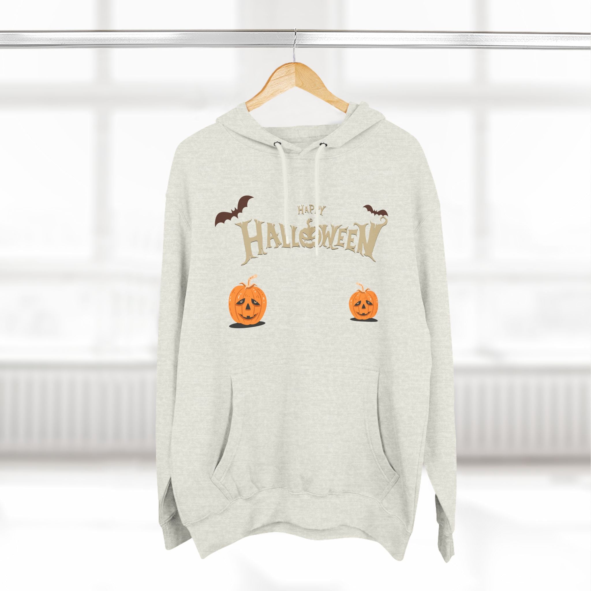 Halloween with Pumpkins | Three-Panel Fleece Hoodie