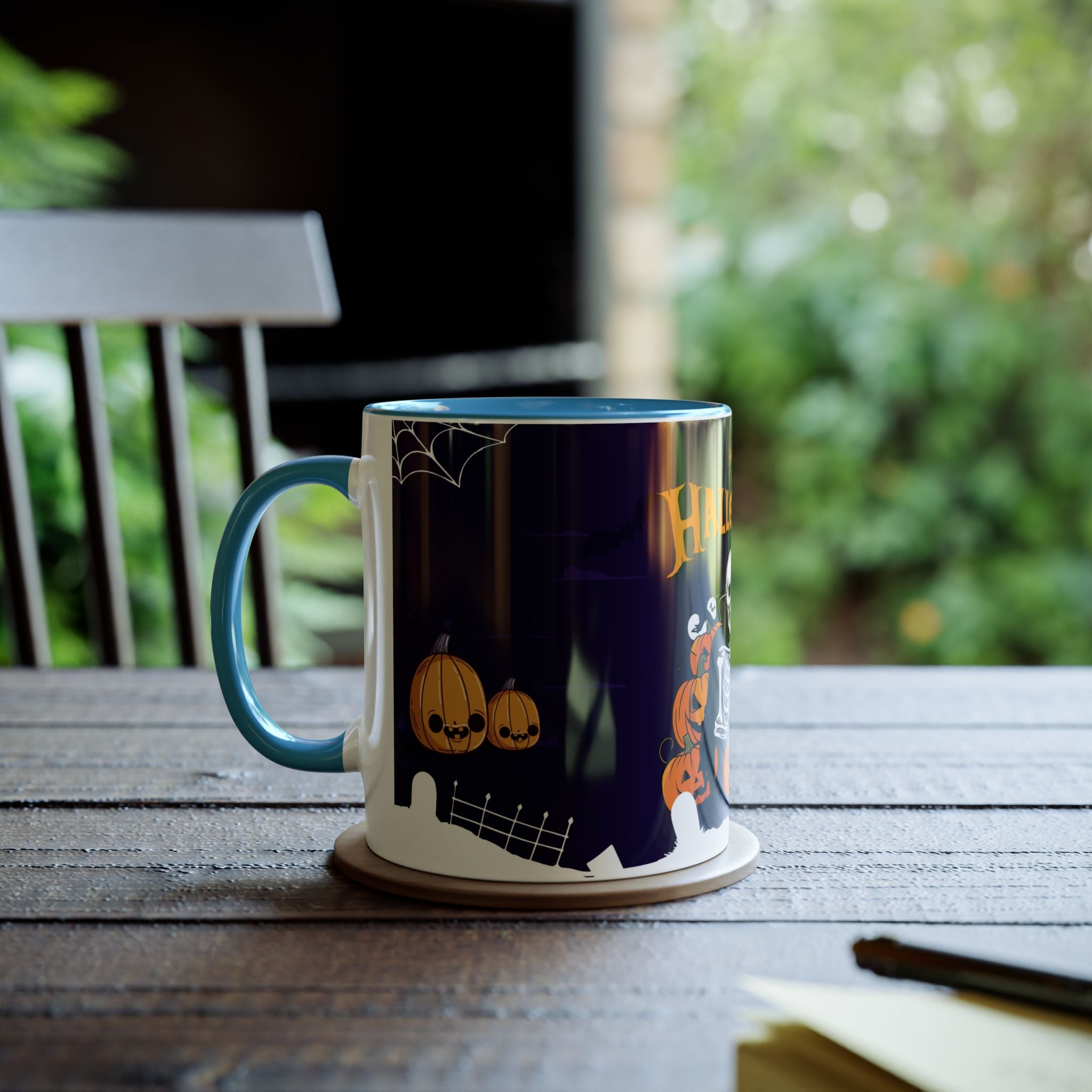 Halloween is Better with Skeleton | Two-Tone Coffee Mugs