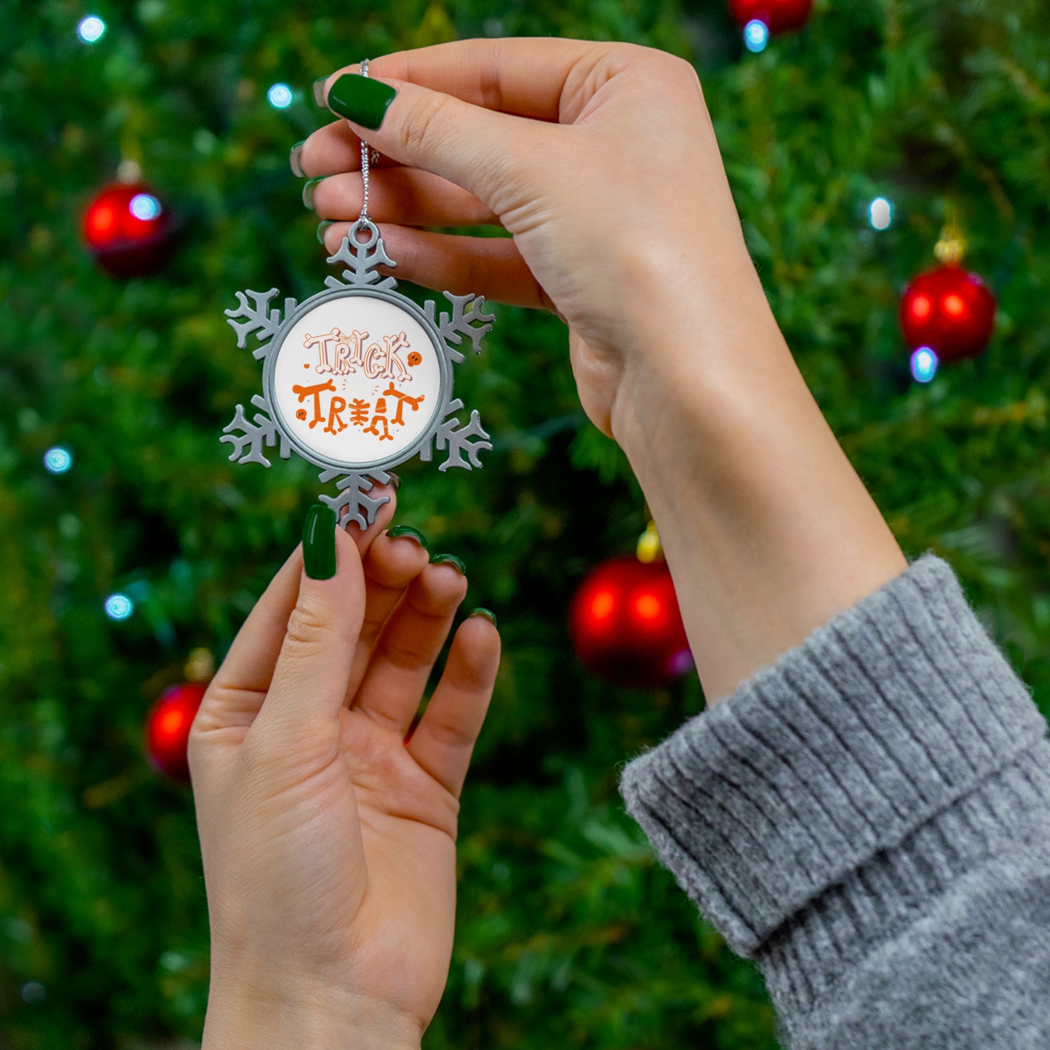 Halloween Trick or Treat | Pewter Snowflake Ornament