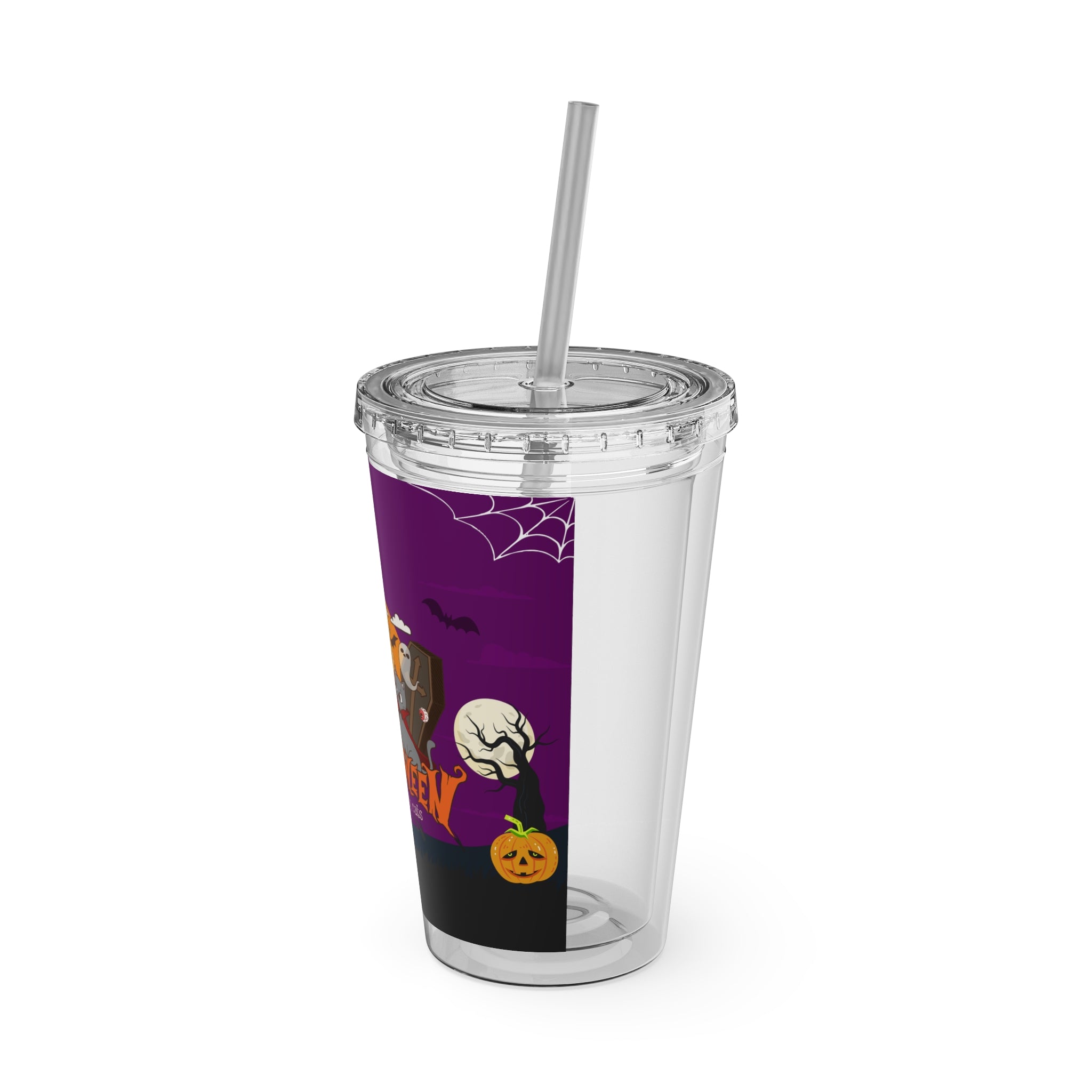 Happy Halloween is Better with Cats | Sunsplash Tumbler with Straw