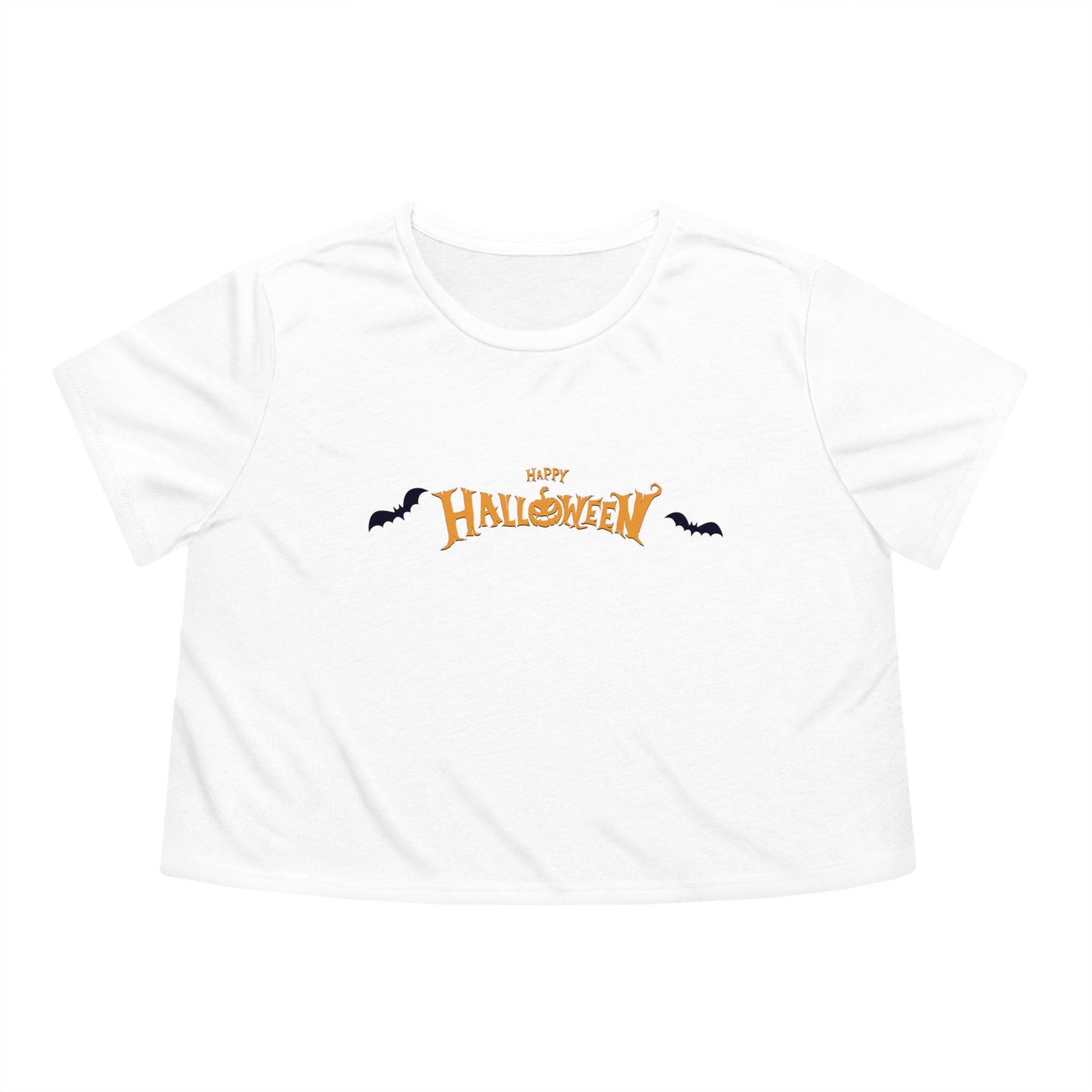 Halloween with Bats | Women's Flowy Cropped Tee