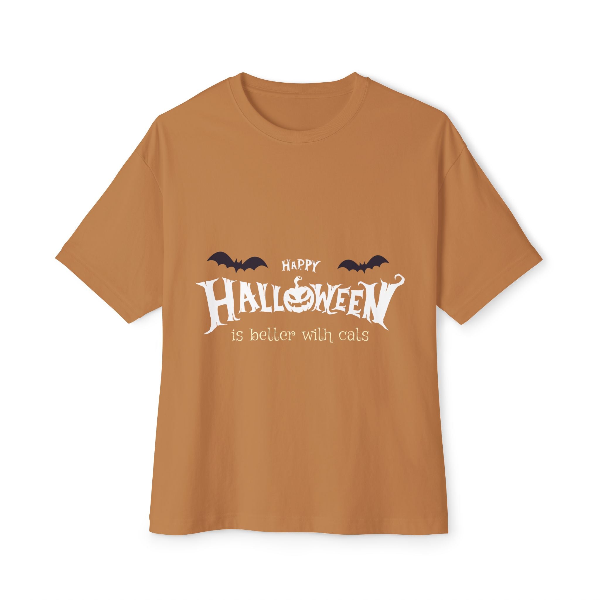 Halloween with Witch's Cats | Unisex Oversized Boxy Tee