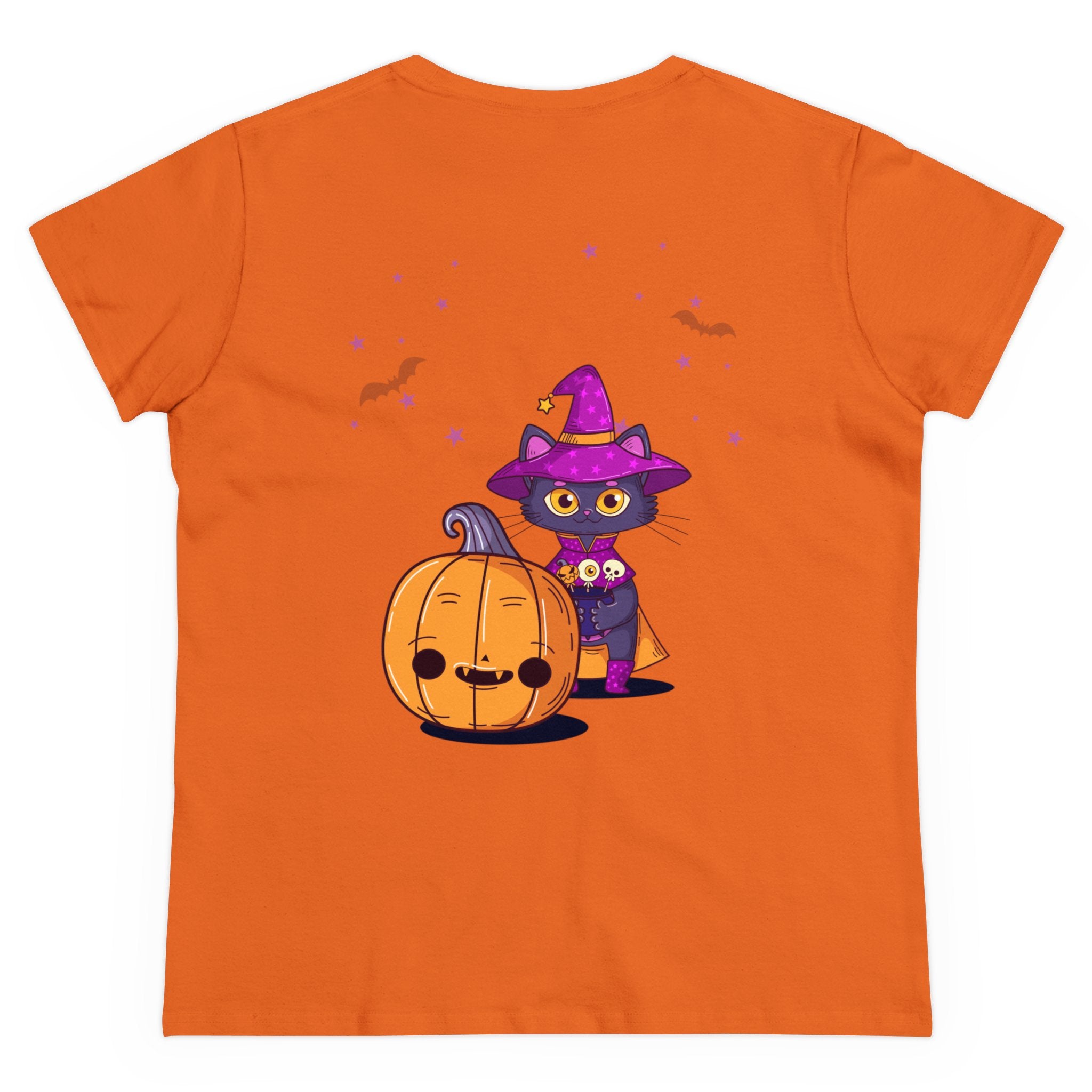 Halloween with Witch's Cats | Women's Midweight Cotton Tee