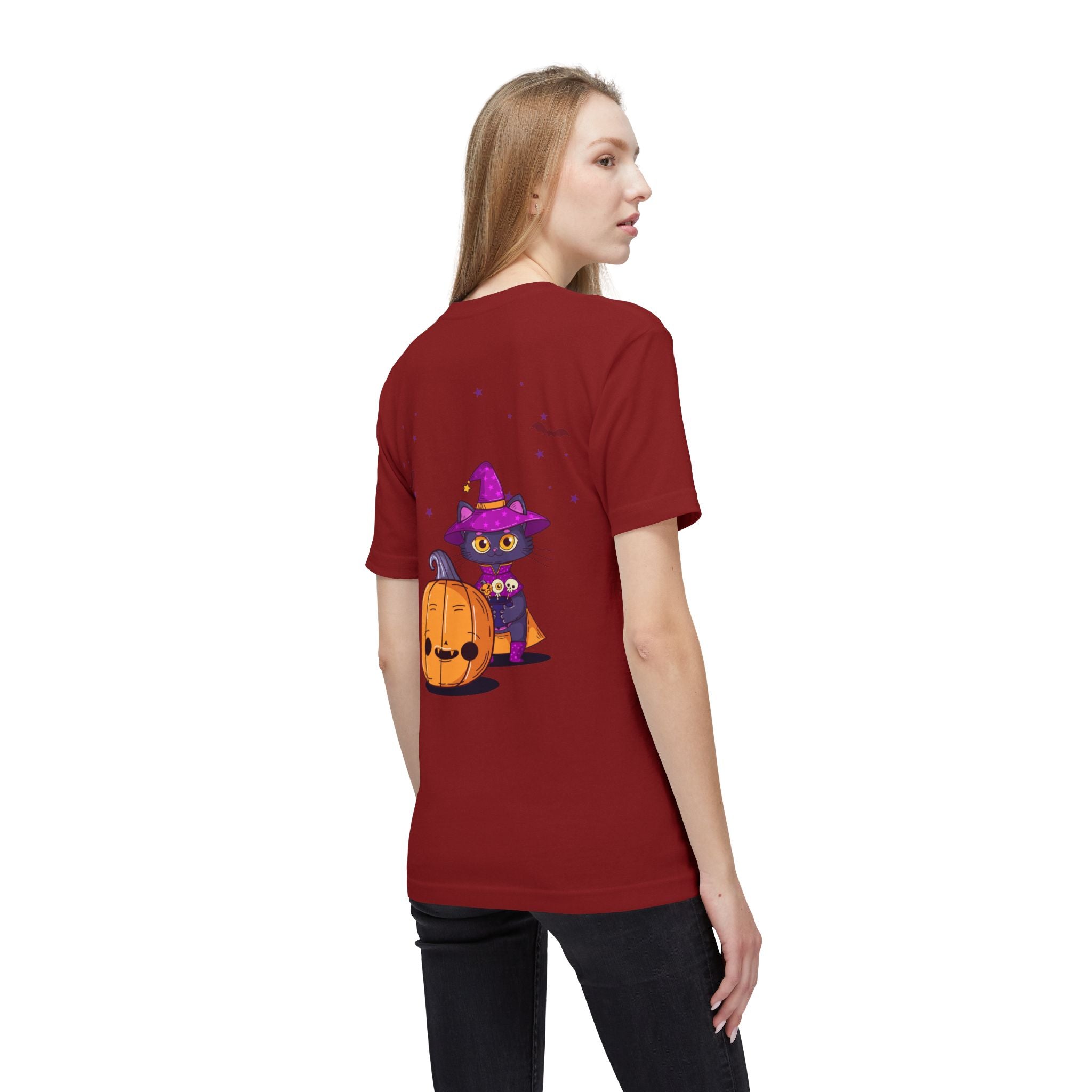 Halloween with Witch's Cats | Unisex Midweight T-shirt, Made in US