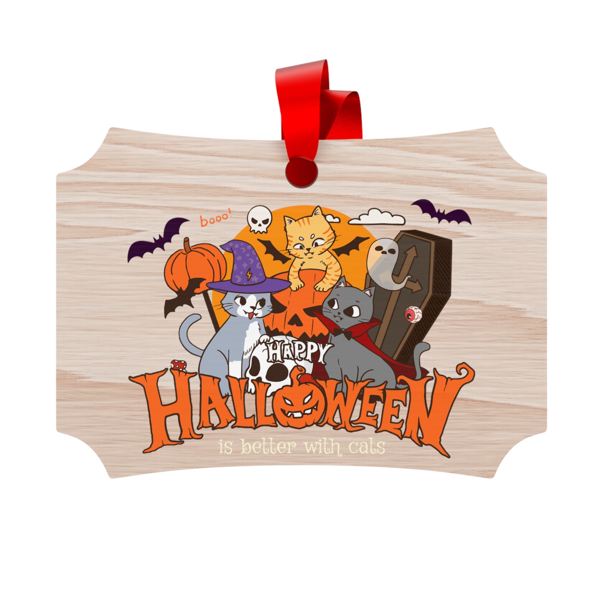 Halloween is Better with Cats | Plywood Ornaments