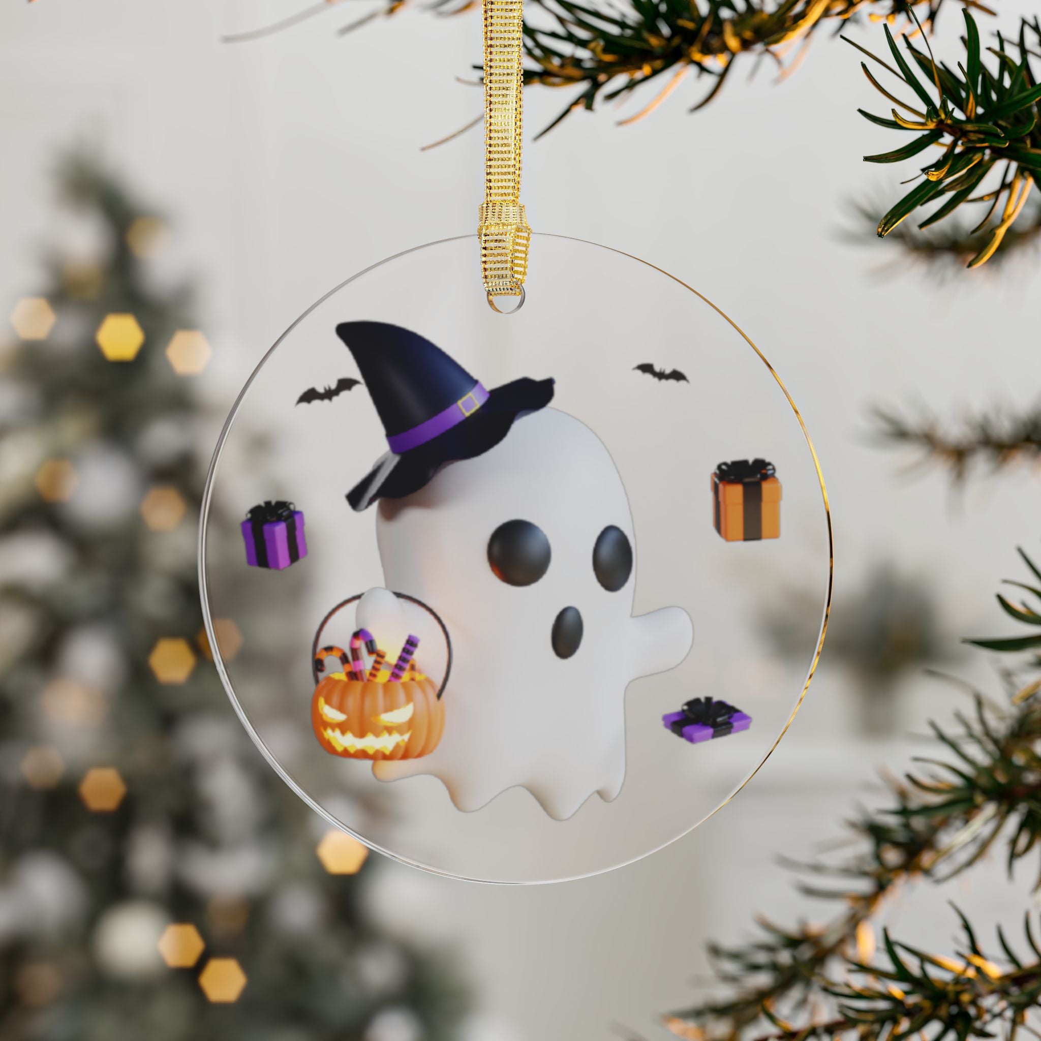 Halloween Spooky Ghost with Treats | Acrylic Ornaments