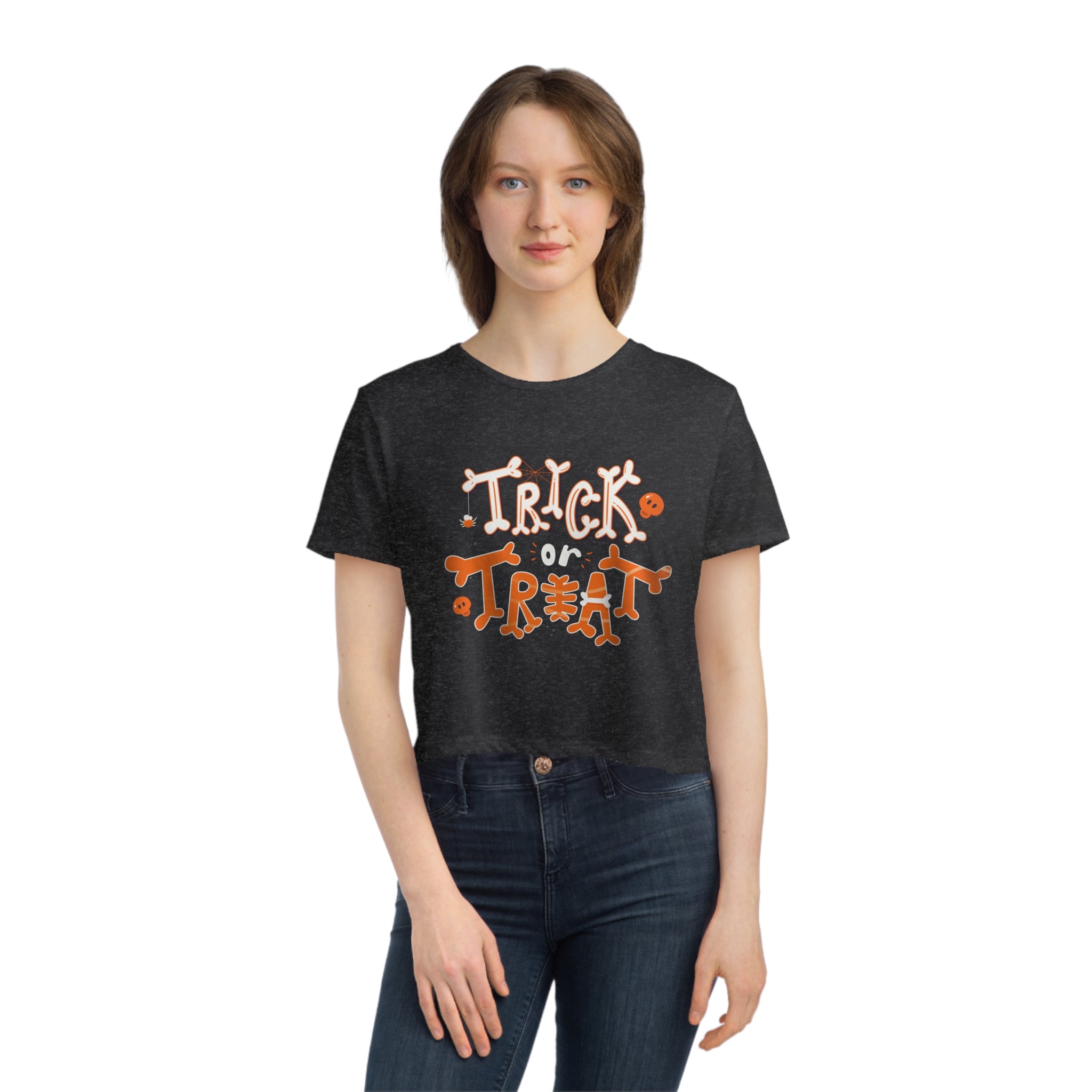 Halloween Trick or Treat | Women's Flowy Cropped Tee