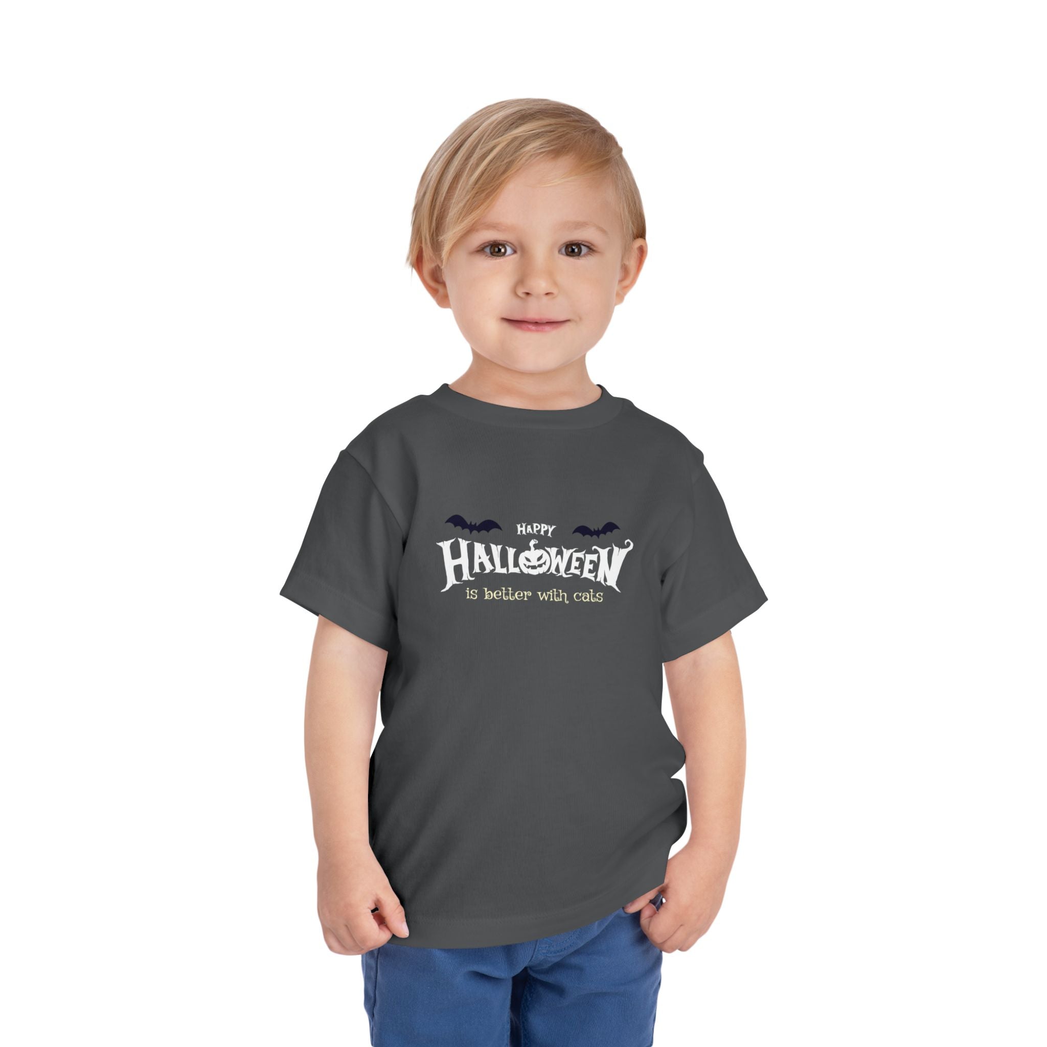 Halloween with Witch's Cats | Toddler Short Sleeve Tee