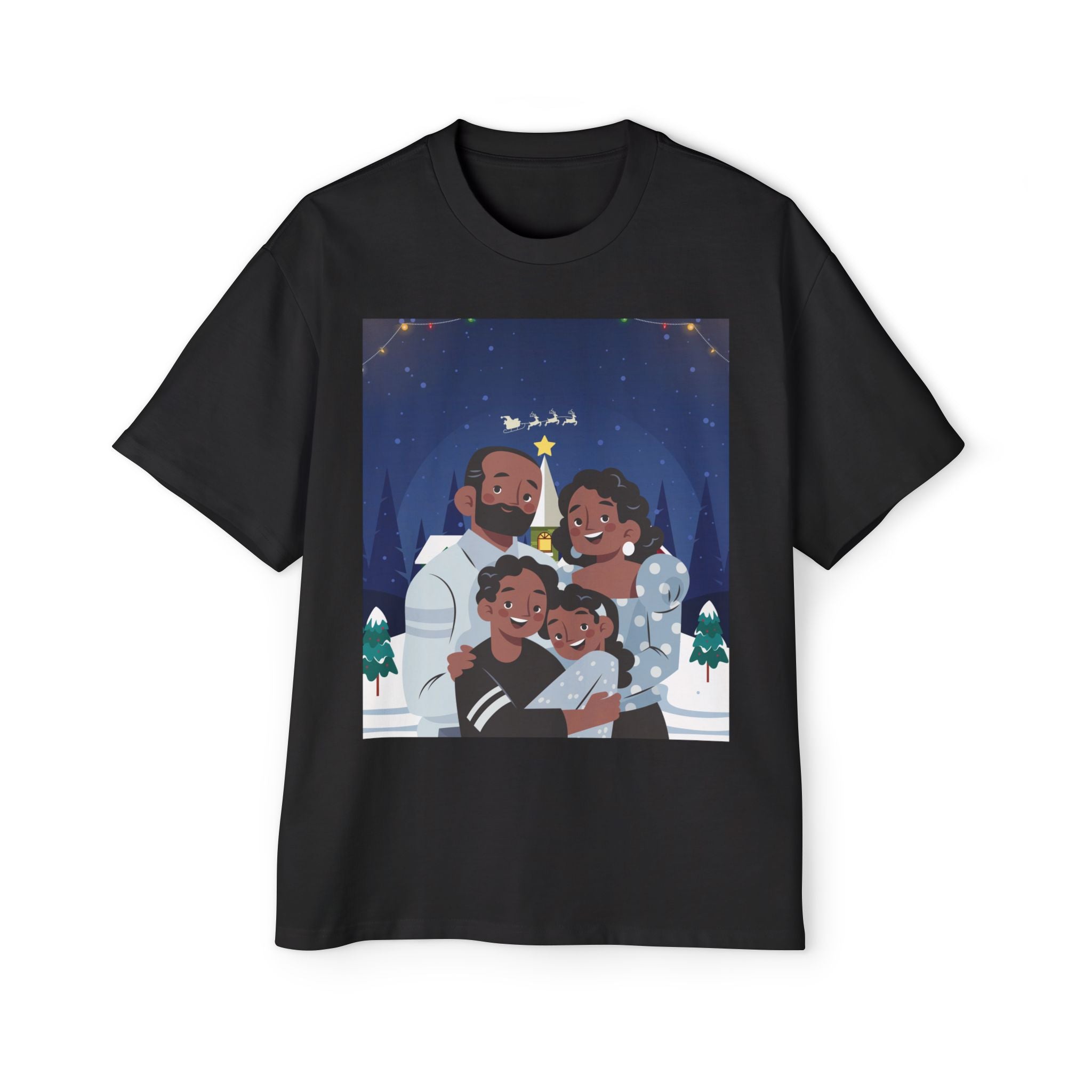 Happy Christmas Family | Men's Heavy Oversized Tee