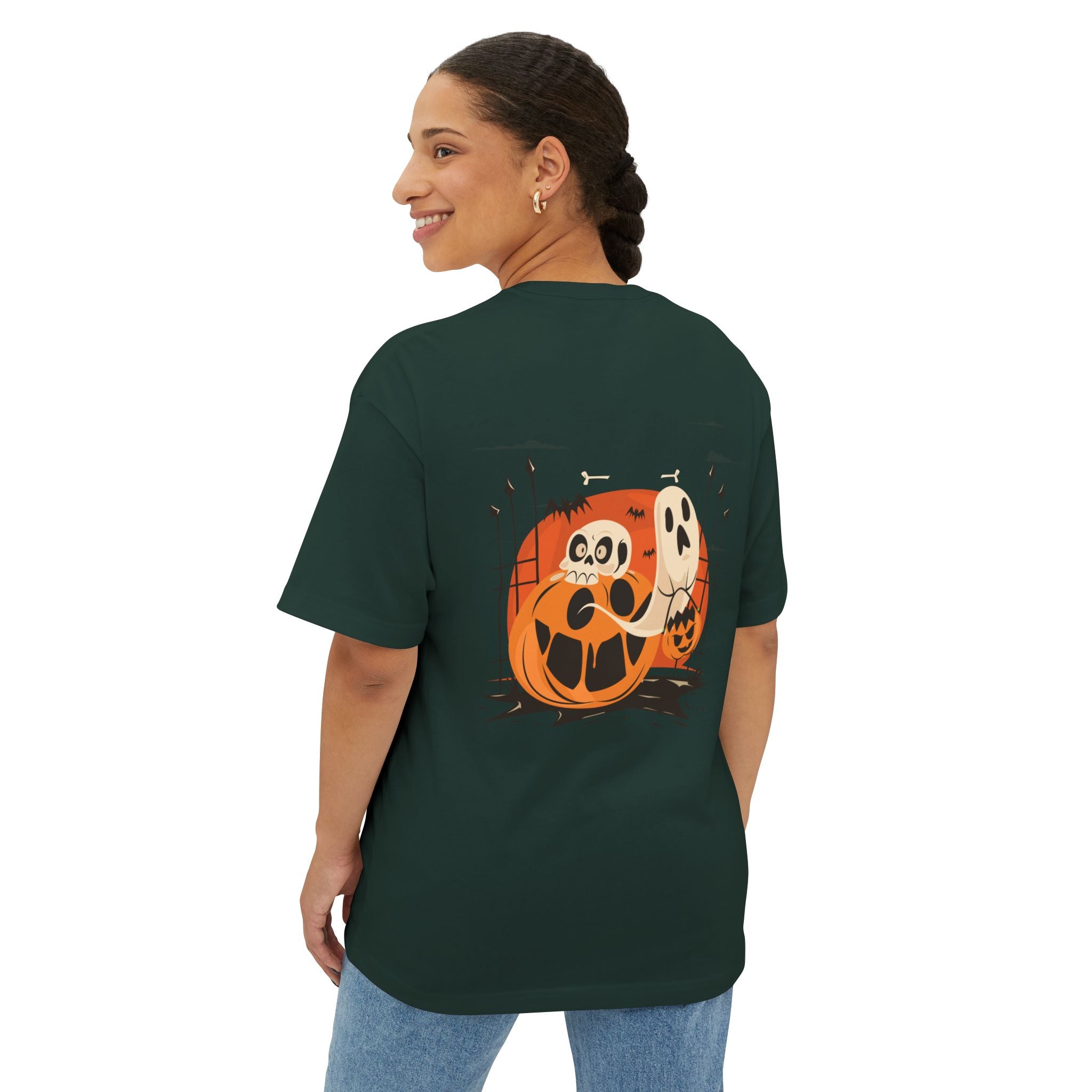 Halloween with Pumpkins | Unisex Oversized Boxy Tee