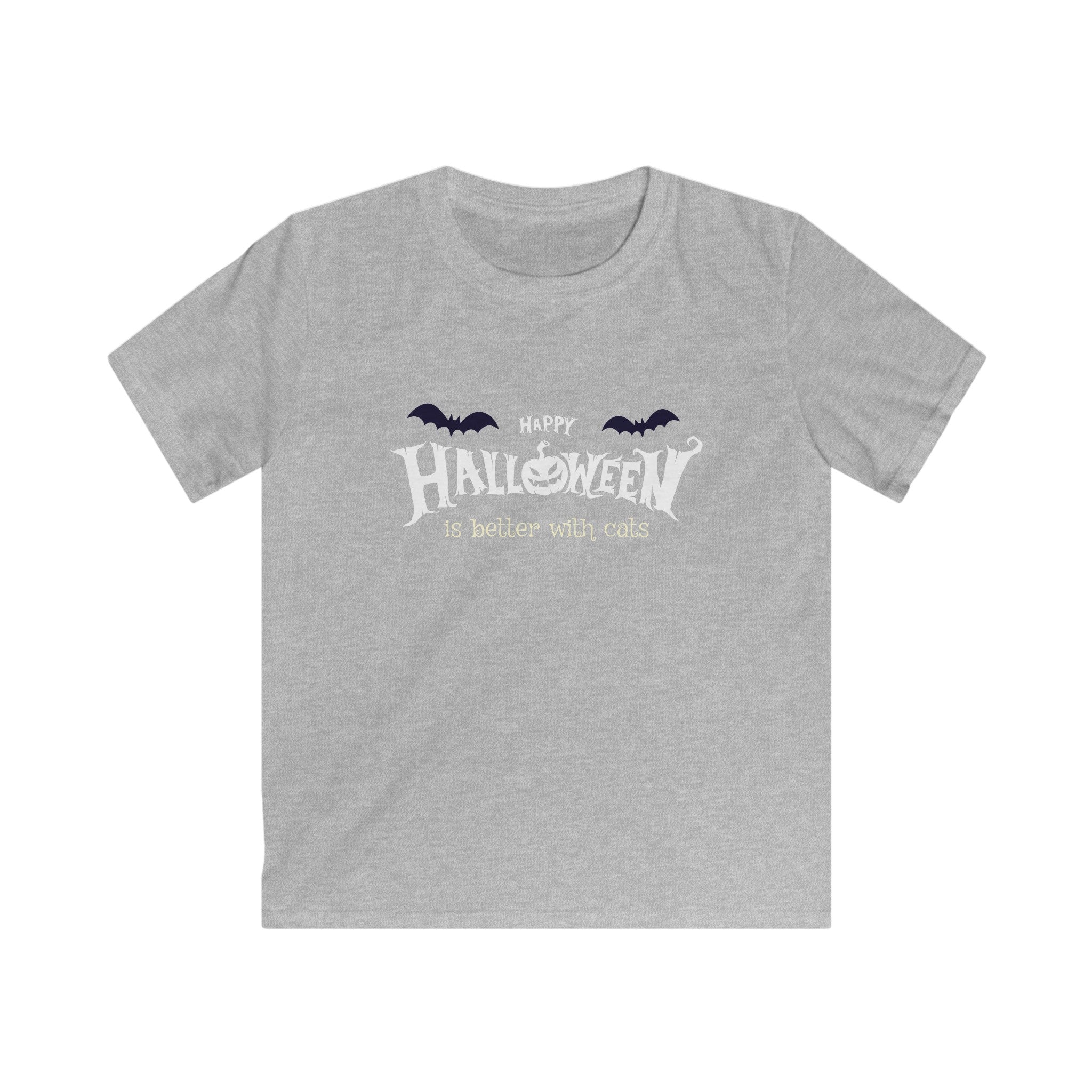 Halloween with Witch's Cats | Kids Softstyle Tee